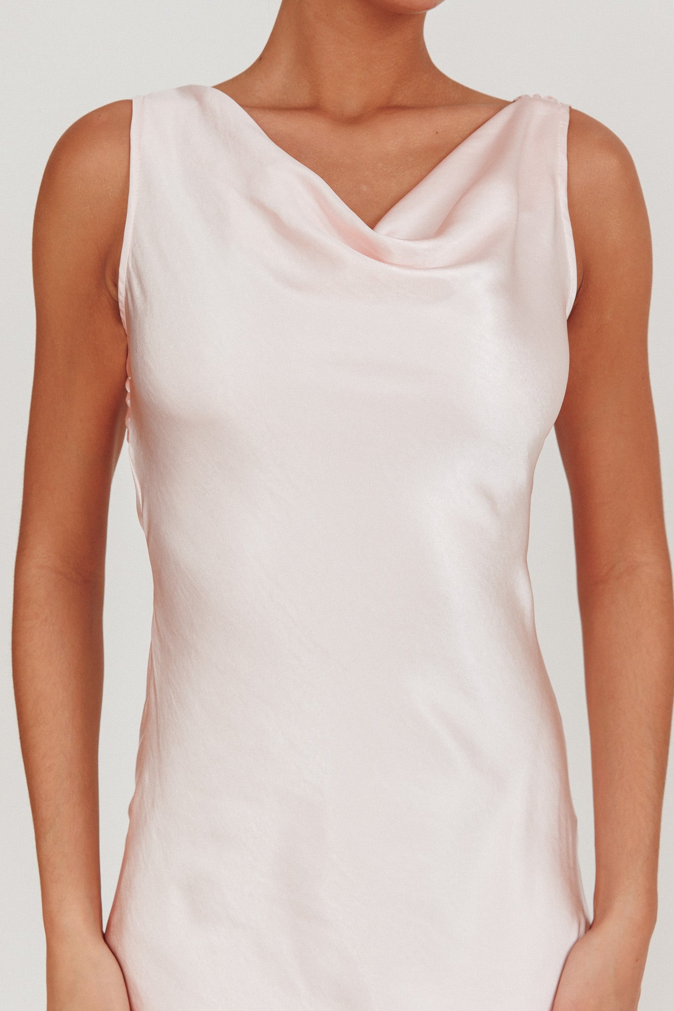 Take Care Backless Sash Maxi Dress Blush by Selfie Leslie Australia