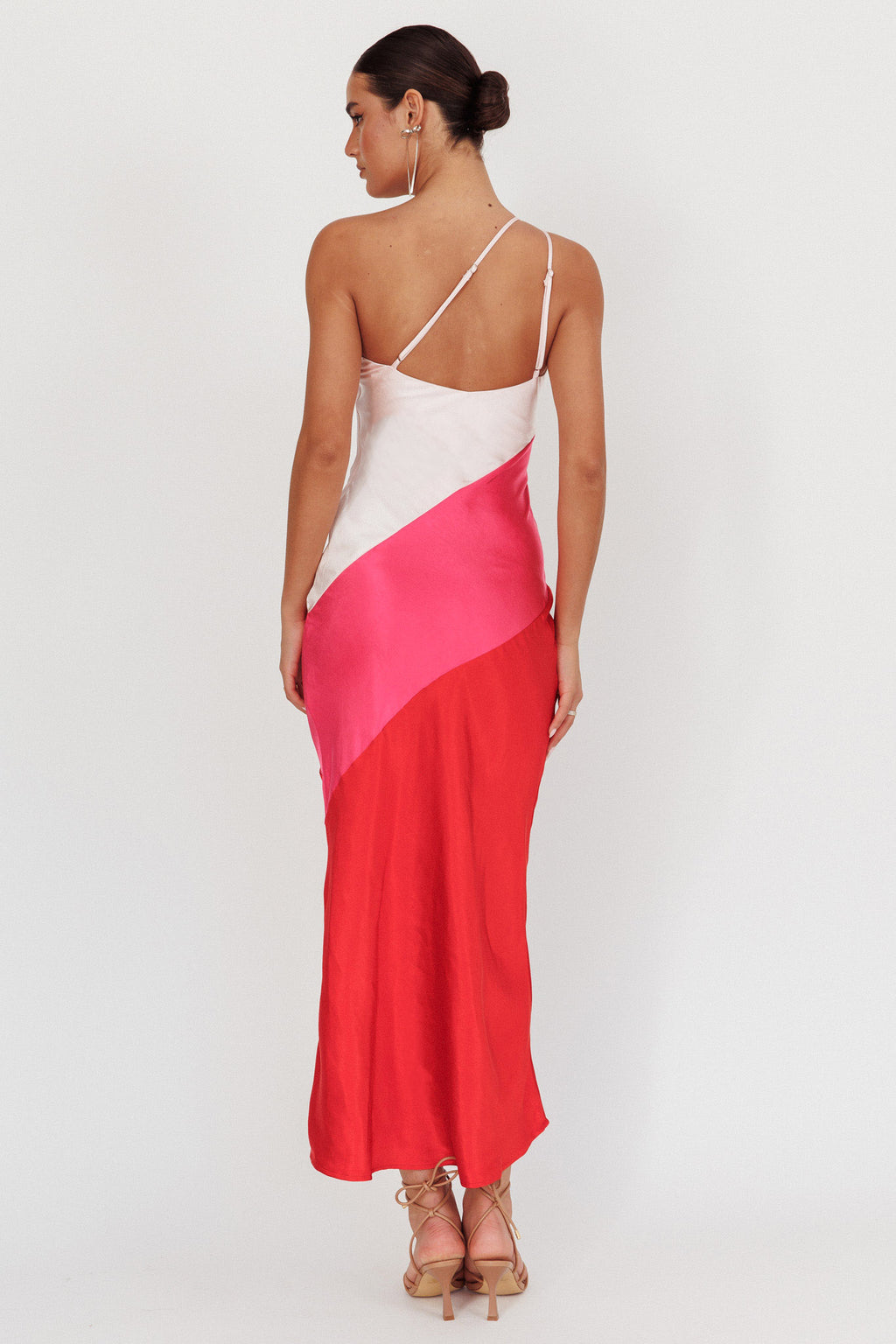 Swipe Right One-Shoulder Maxi Dress Pink by Selfie Leslie Australia