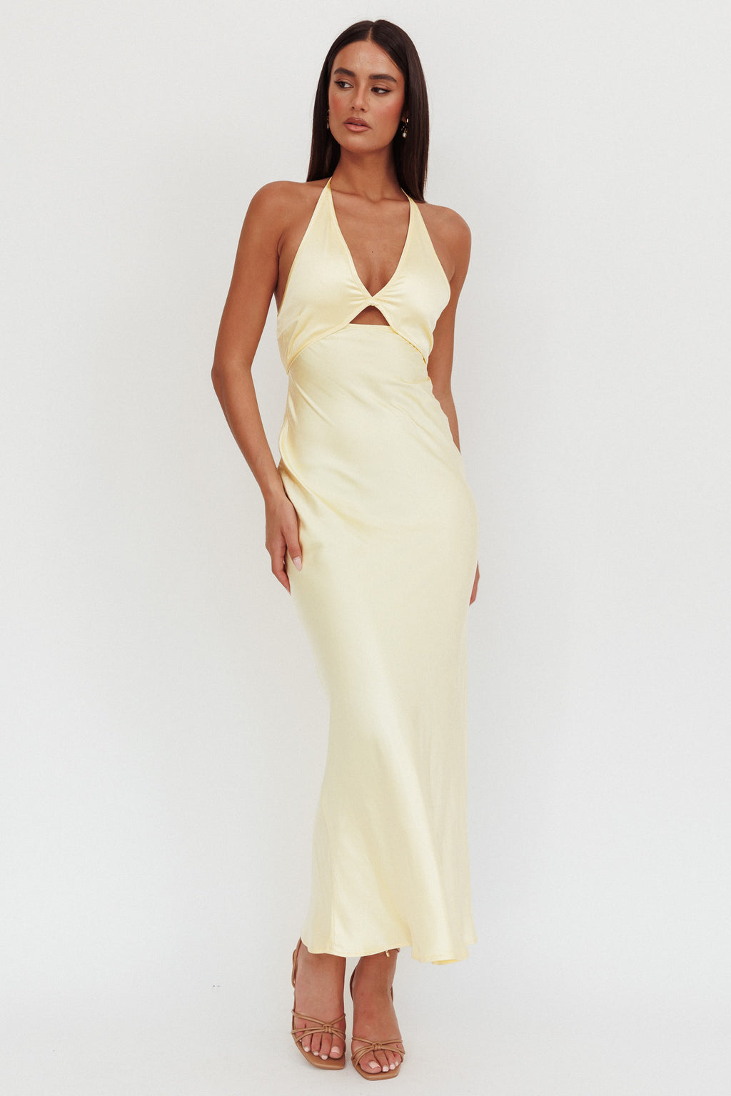 Jassinta Keyhole Bust Maxi Dress Lemon by Selfie Leslie Australia