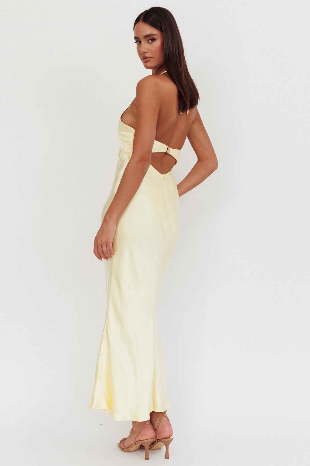 Jassinta Keyhole Bust Maxi Dress Lemon by Selfie Leslie Australia