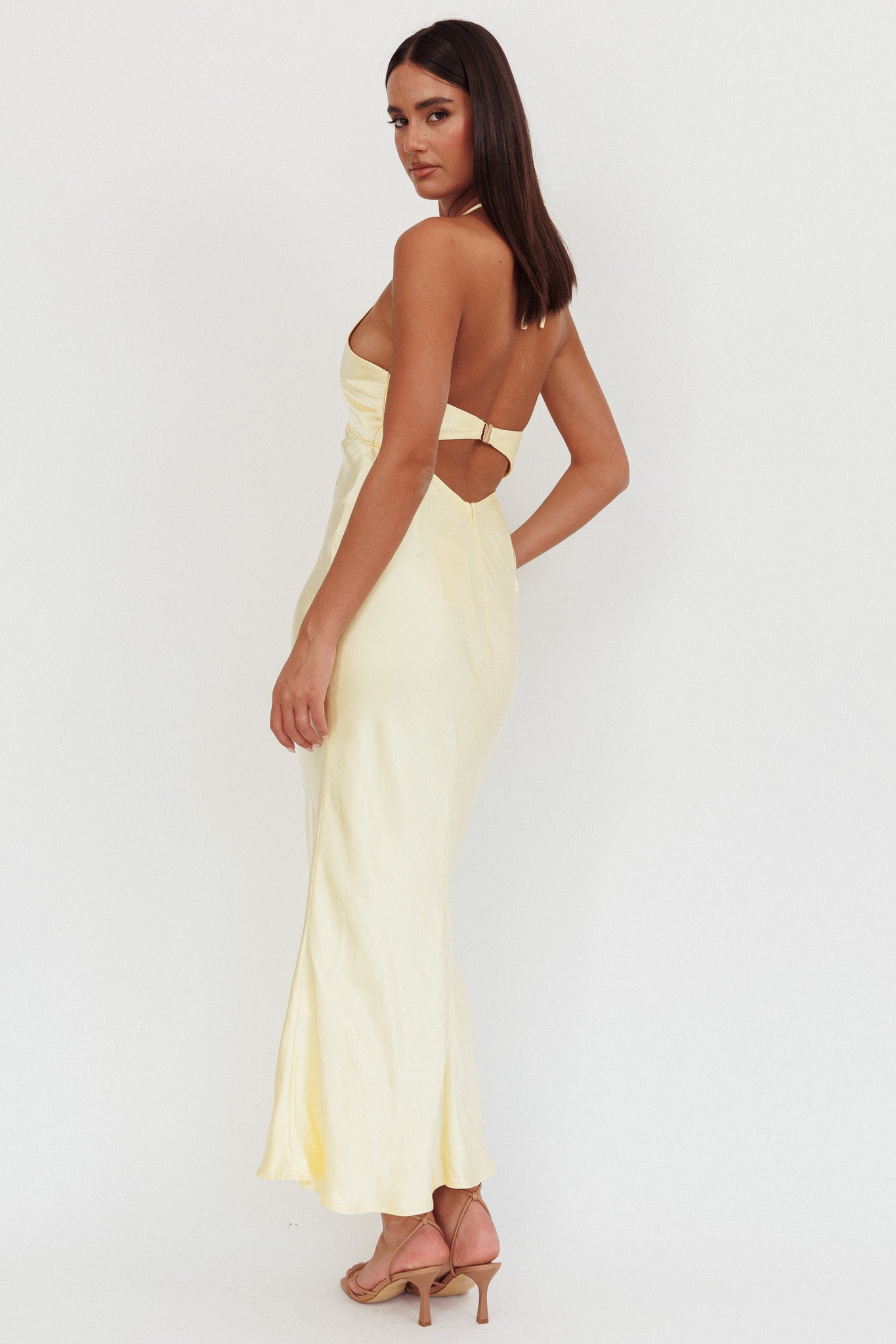 Jassinta Keyhole Bust Maxi Dress Lemon by Selfie Leslie Australia
