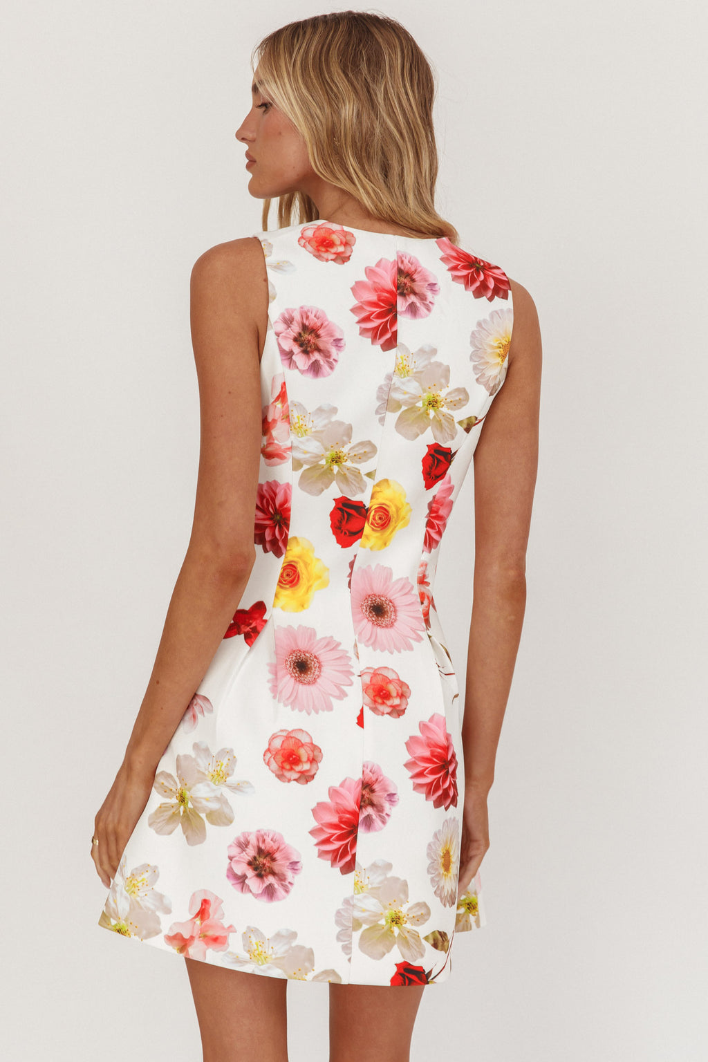 Austria Sleeveless Double Breasted Mini Dress Floral by Selfie Leslie Australia