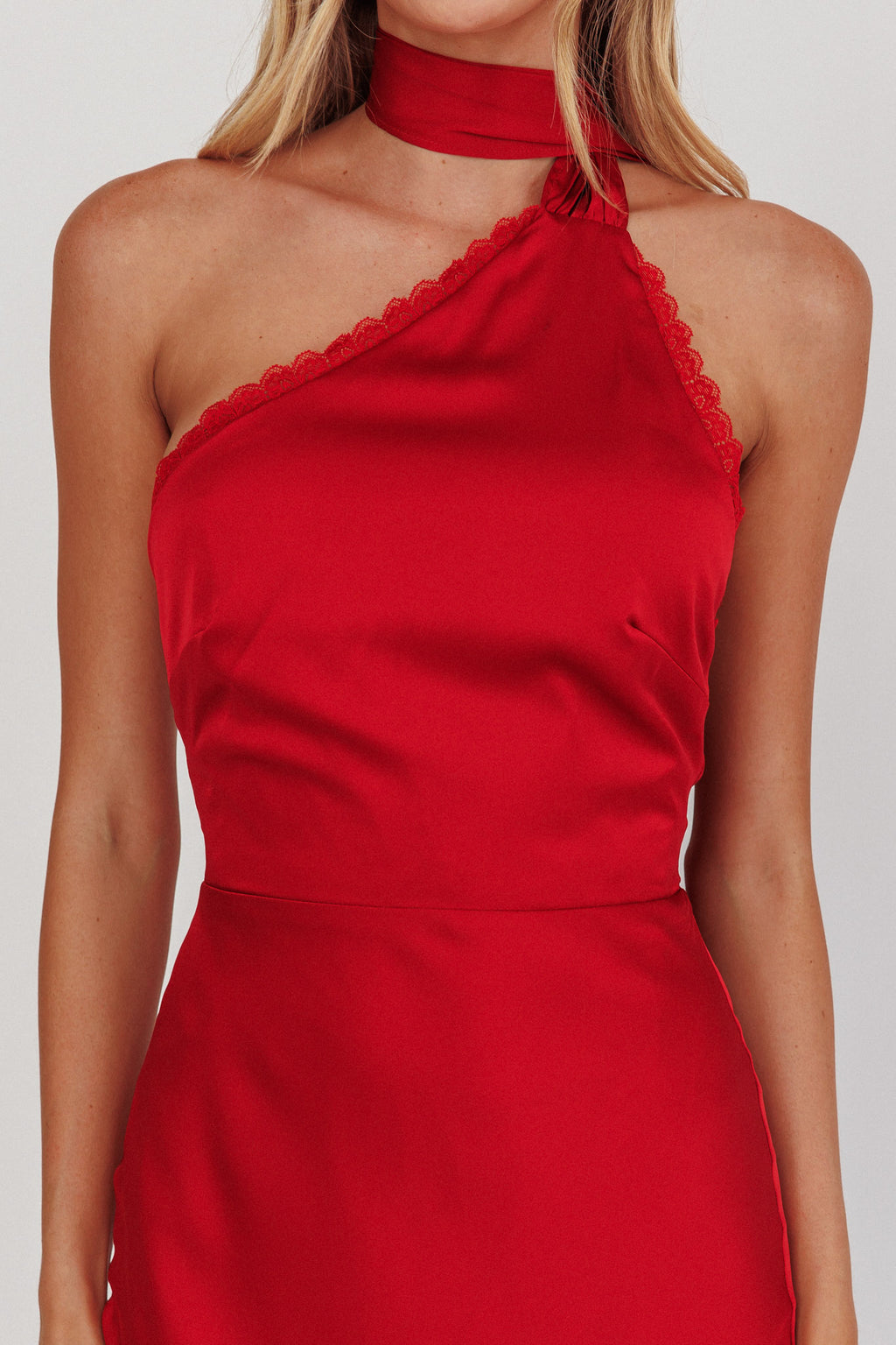 Adora One-Shoulder Maxi Dress Red by Selfie Leslie Australia