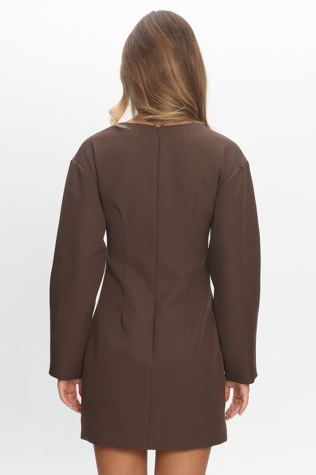 Hendrix Long Sleeve Mini Dress Chocolate by Selfie Leslie Australia