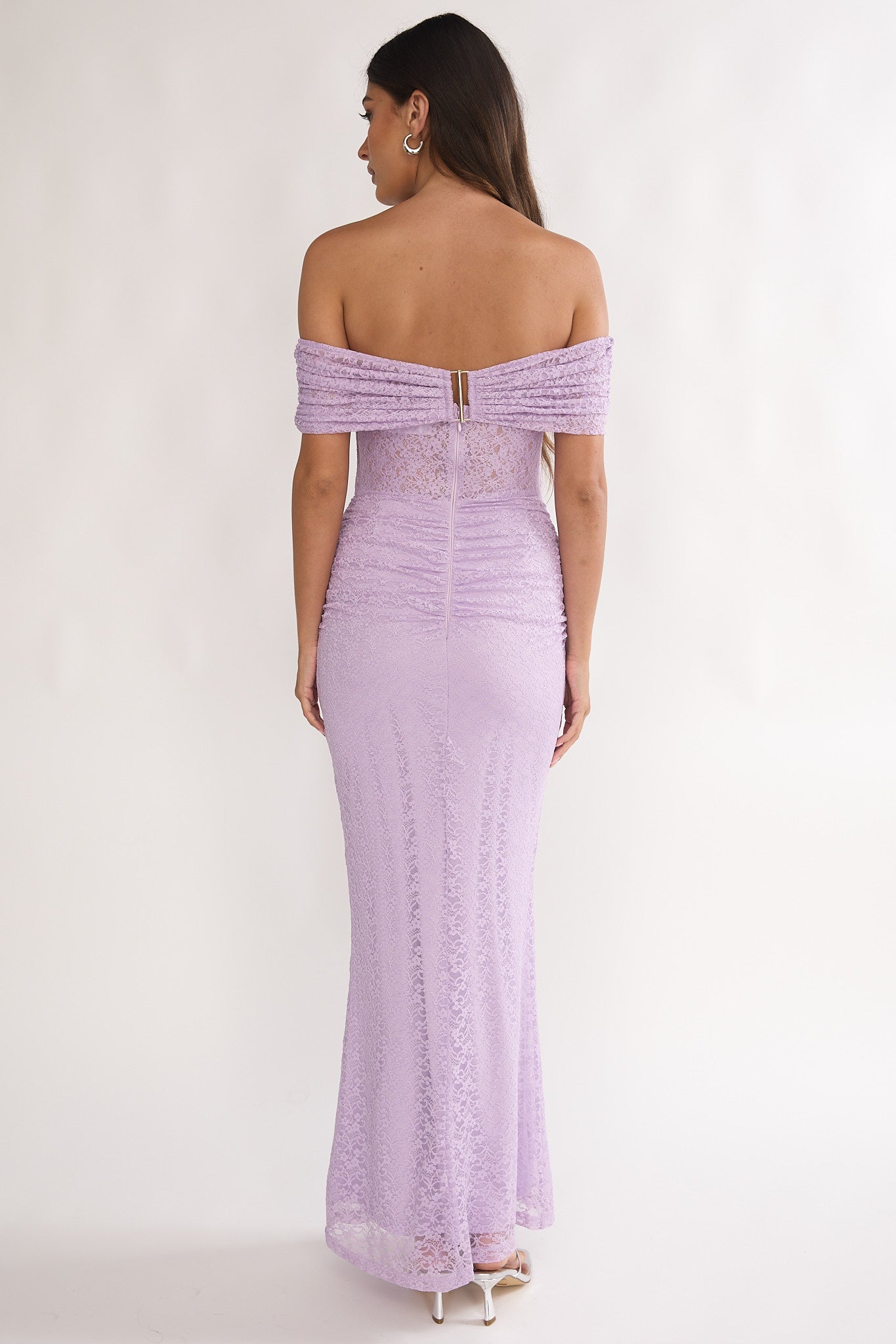 Silver Moon Off-Shoulder Maxi Dress Lilac by Selfie Leslie Australia