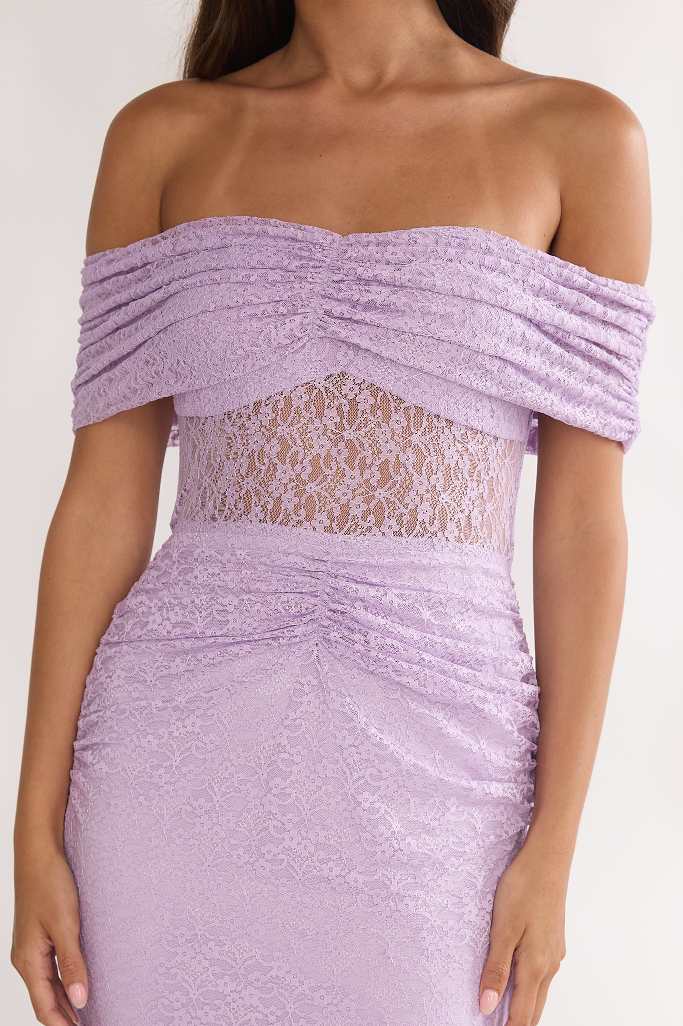 Silver Moon Off-Shoulder Maxi Dress Lilac by Selfie Leslie Australia