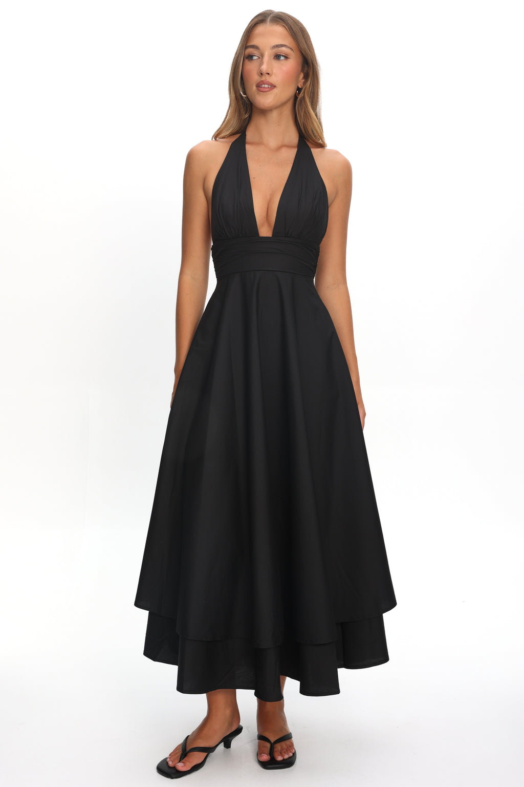 As It Was Halterneck A-Line Maxi Dress Black by Selfie Leslie Australia