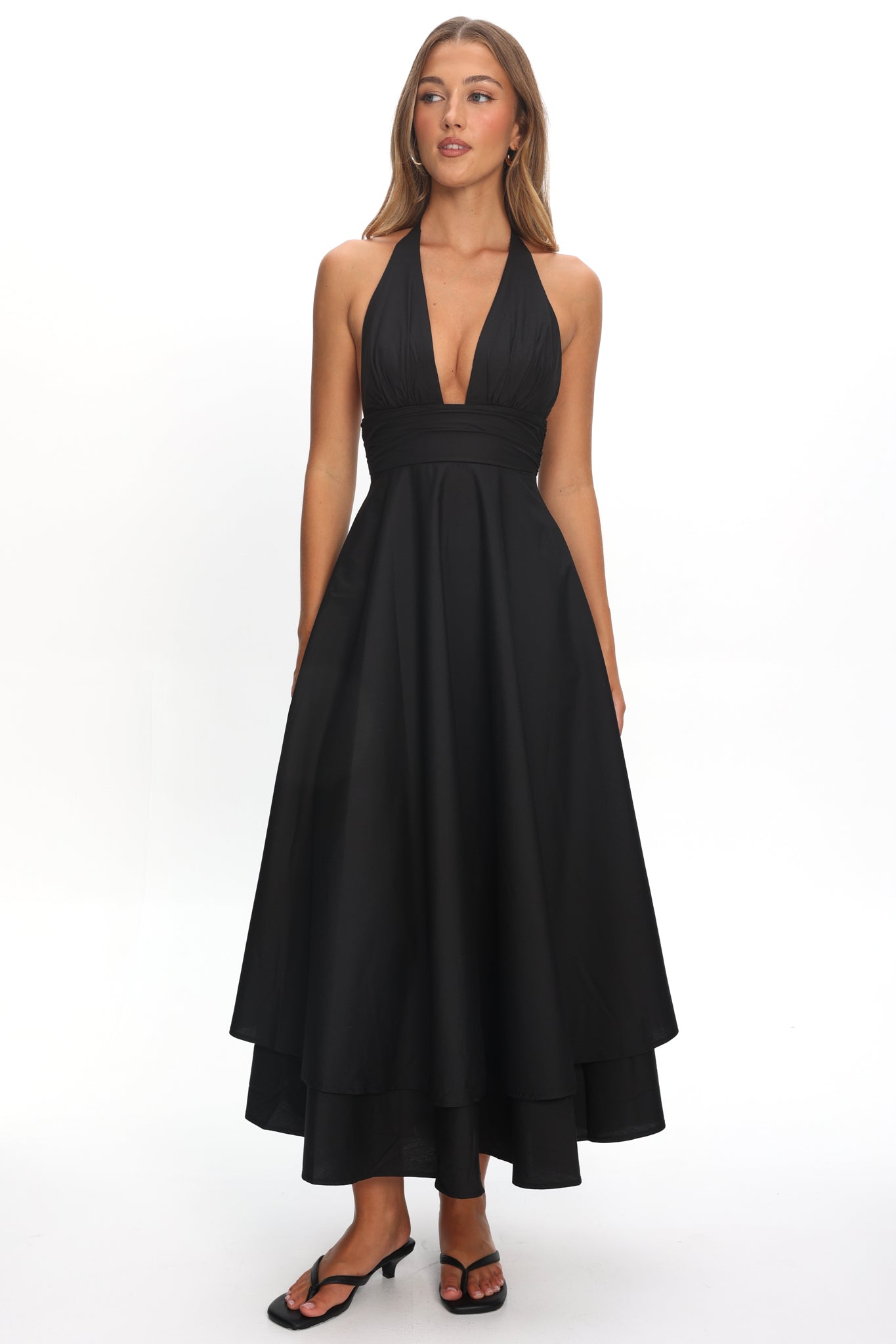 As It Was Halterneck A-Line Maxi Dress Black by Selfie Leslie Australia