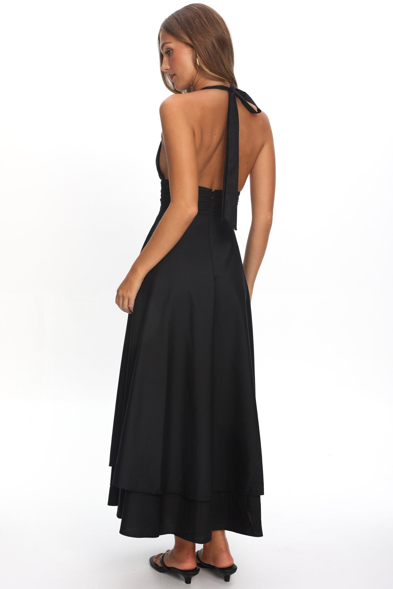 As It Was Halterneck A-Line Maxi Dress Black by Selfie Leslie Australia