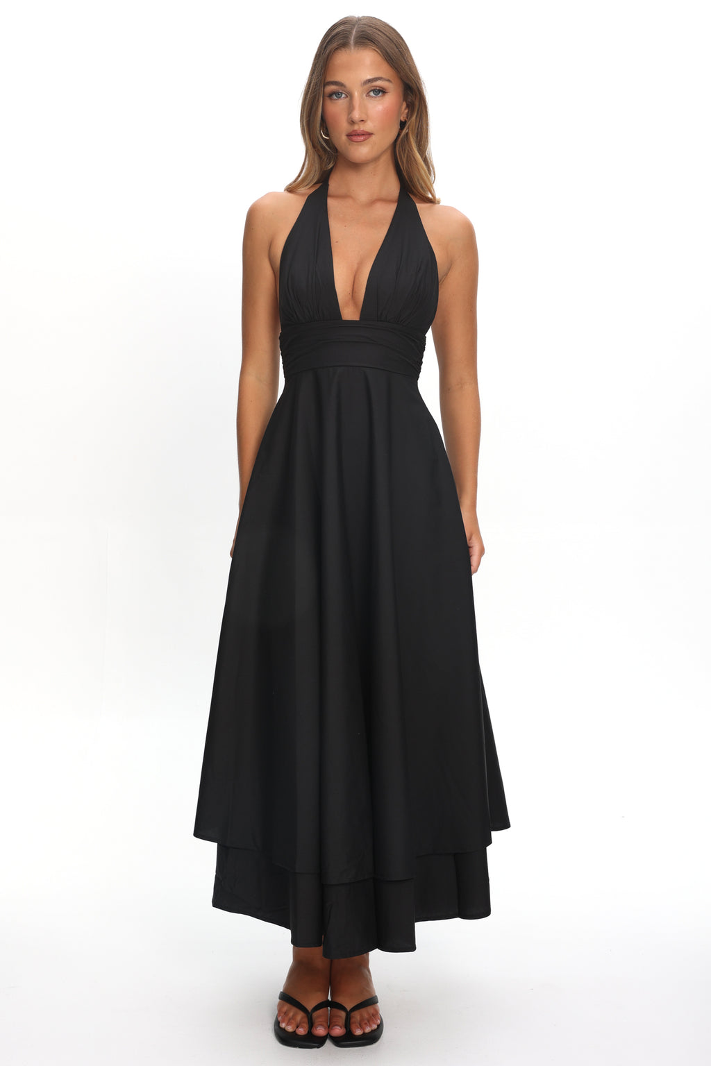 As It Was Halterneck A-Line Maxi Dress Black by Selfie Leslie Australia