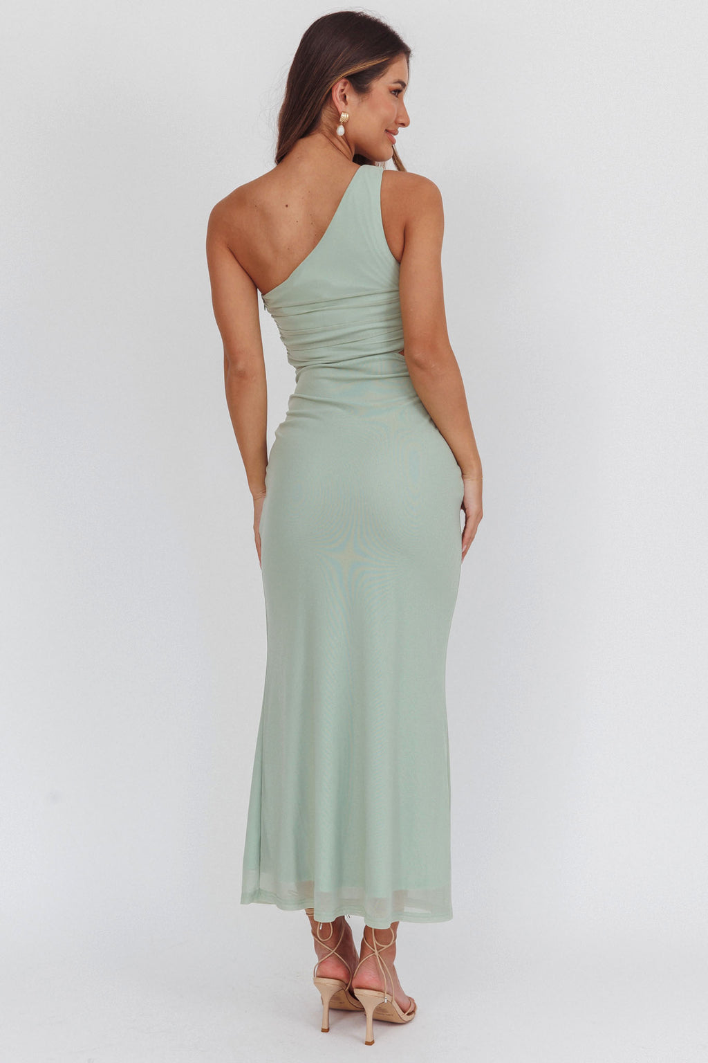 Luli One-Shoulder Cut-Out Maxi Dress Sage by Selfie Leslie Australia