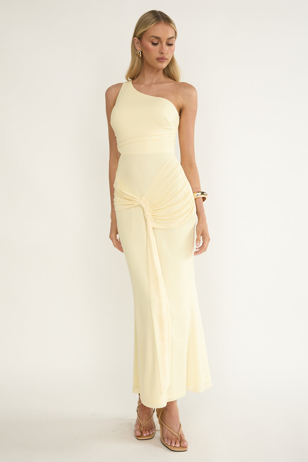 Luli One-Shoulder Cut-Out Maxi Dress Yellow by Selfie Leslie Australia
