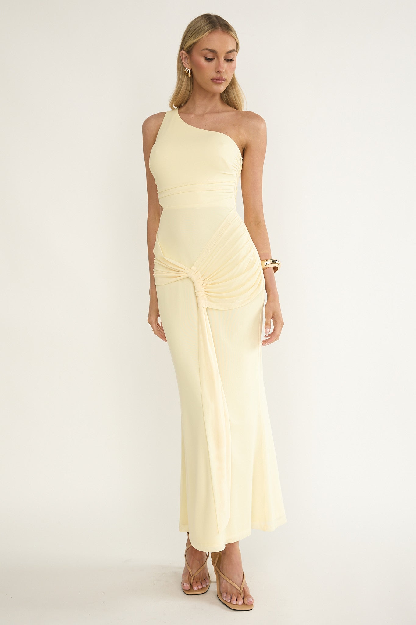 Luli One-Shoulder Cut-Out Maxi Dress Yellow by Selfie Leslie Australia