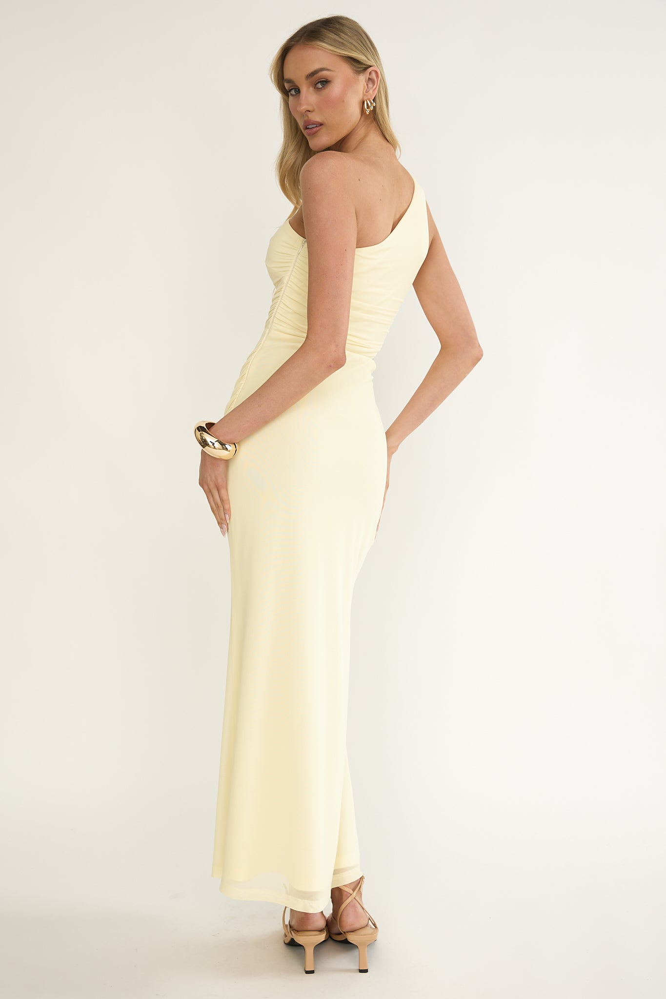 Luli One-Shoulder Cut-Out Maxi Dress Yellow by Selfie Leslie Australia