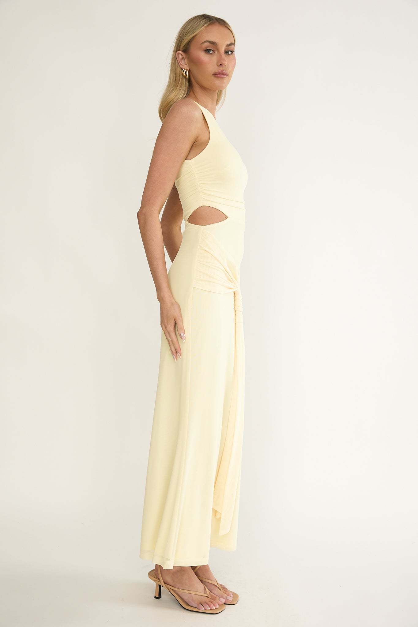 Luli One-Shoulder Cut-Out Maxi Dress Yellow by Selfie Leslie Australia