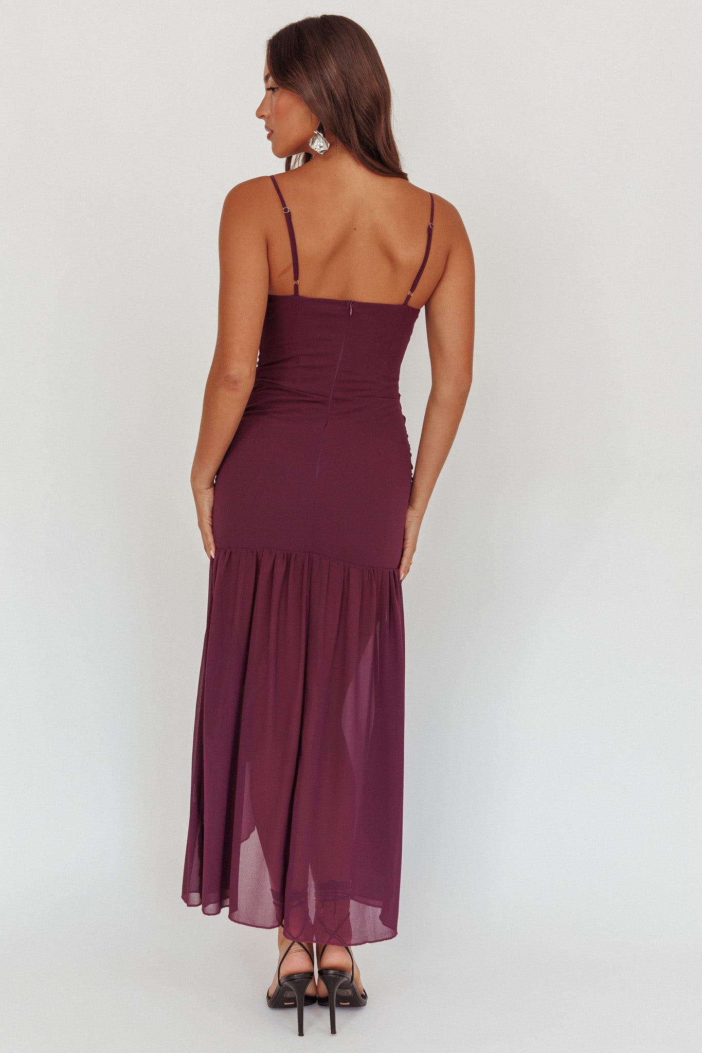 Floating Waist Sash Maxi Dress Plum by Selfie Leslie Australia