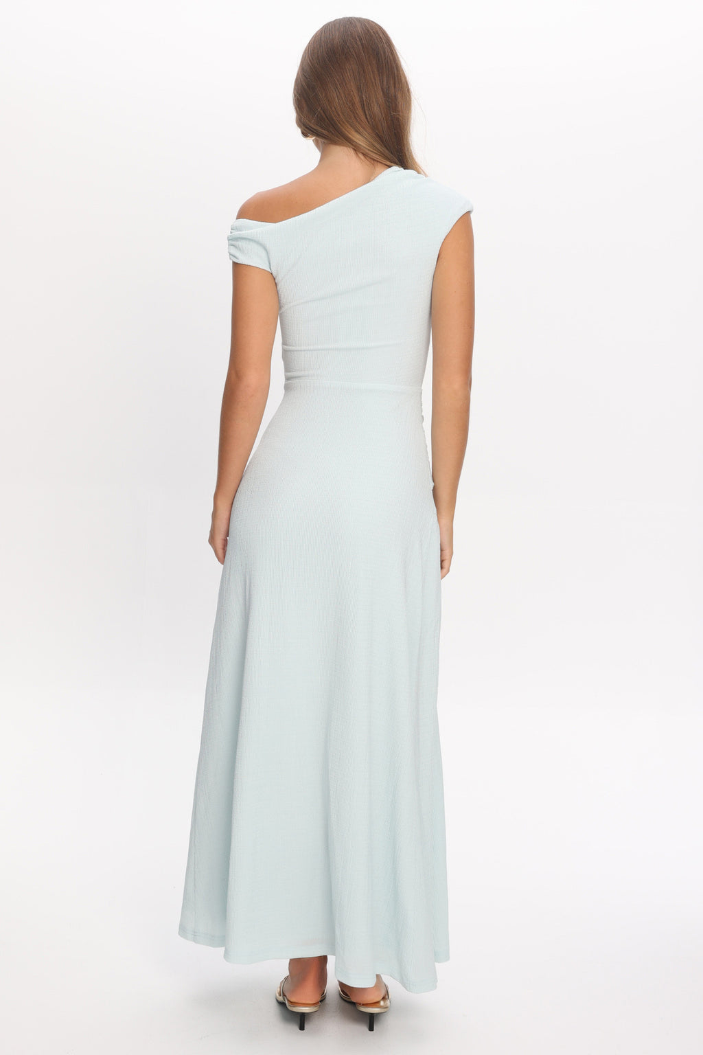 Bellarose Asymmetric Neckline Maxi Dress Light Blue