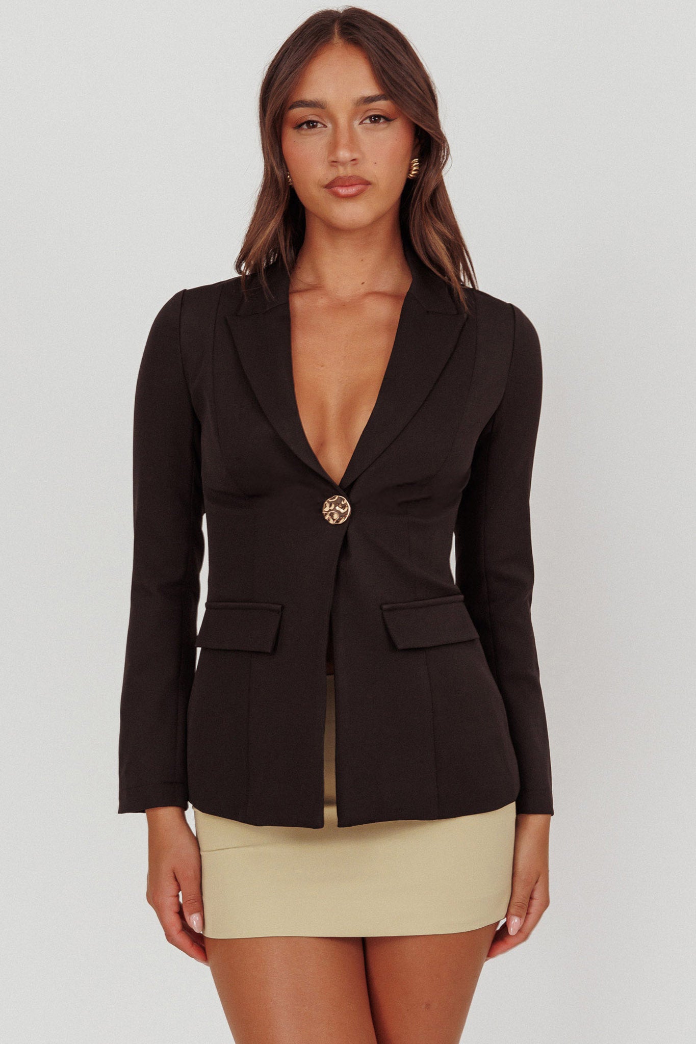Lynsi Single Button Jacket Black by Selfie Leslie Australia