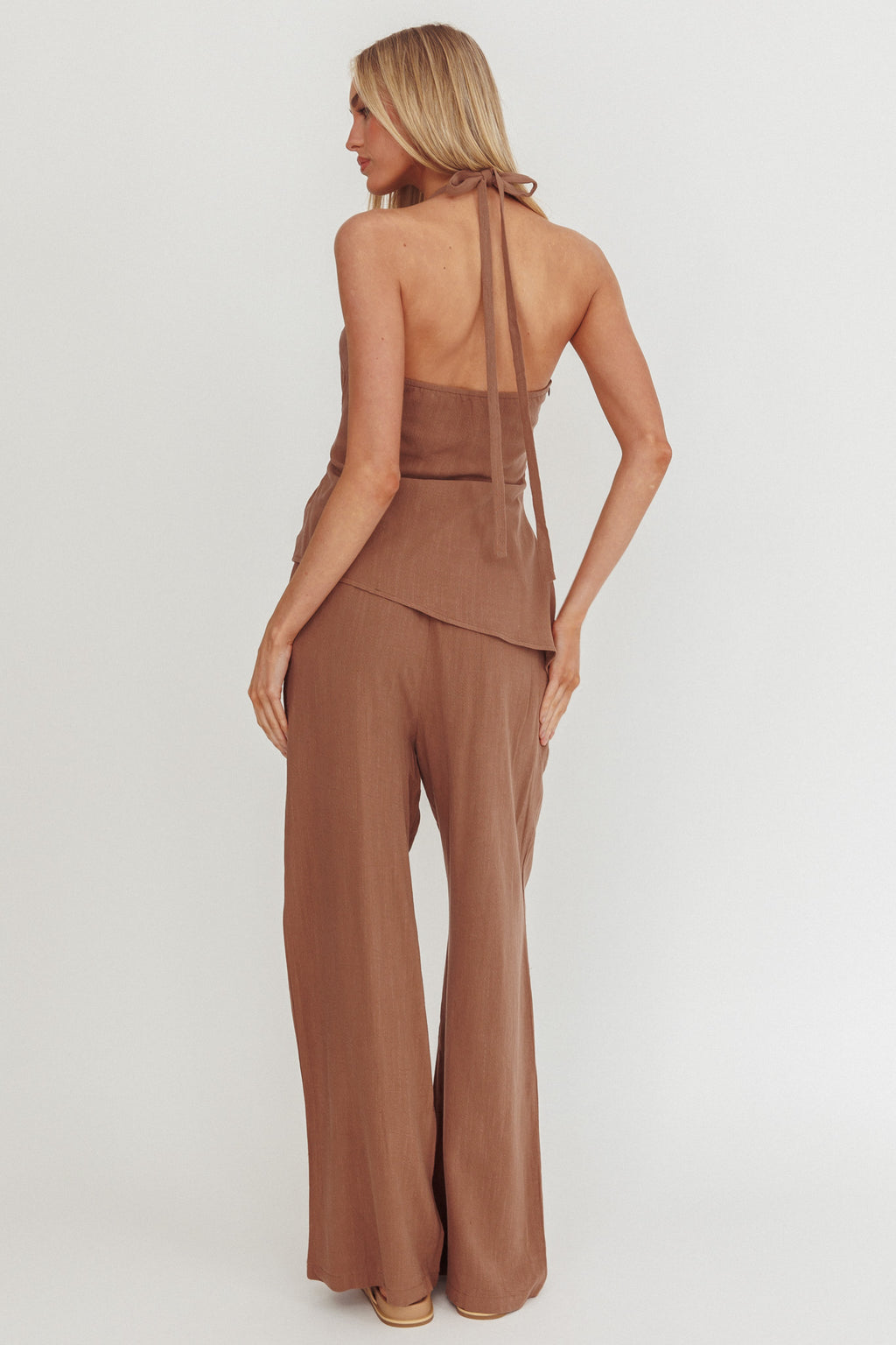 Eniola Drawstring Pants Chocolate by Selfie Leslie Australia