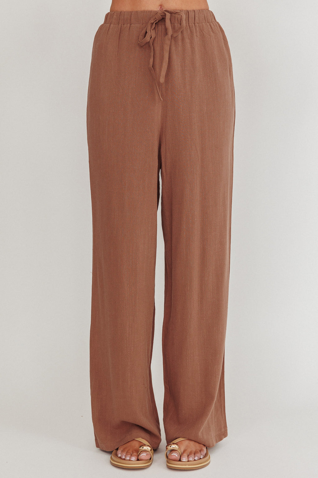 Eniola Drawstring Pants Chocolate by Selfie Leslie Australia