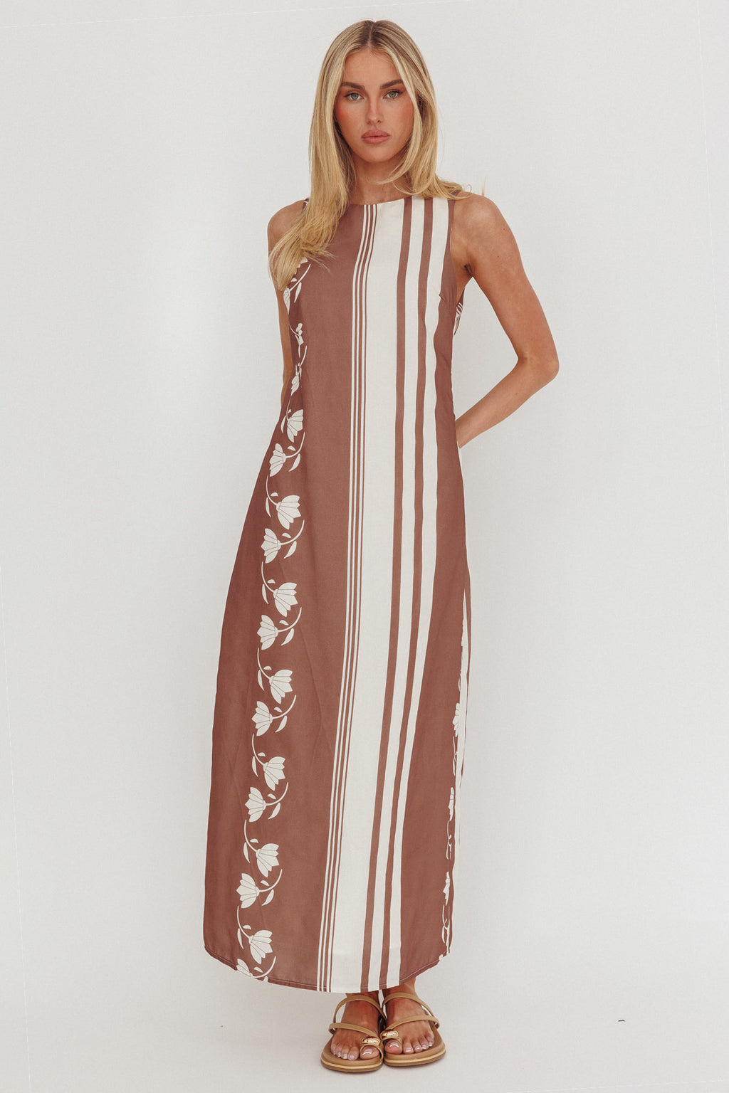 Dayla Sleeveless Waist Tie Maxi Dress Palma by Selfie Leslie Australia