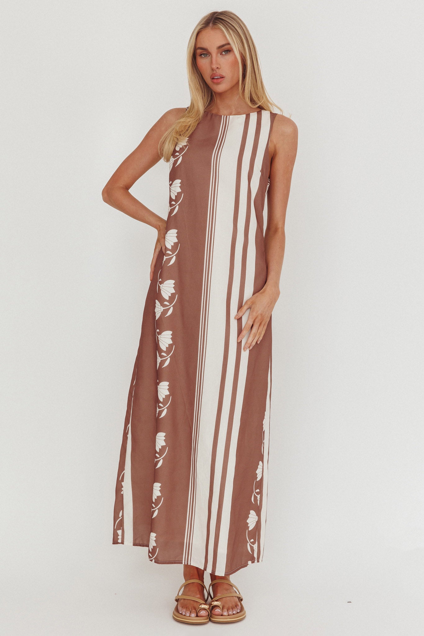 Dayla Sleeveless Waist Tie Maxi Dress Palma by Selfie Leslie Australia