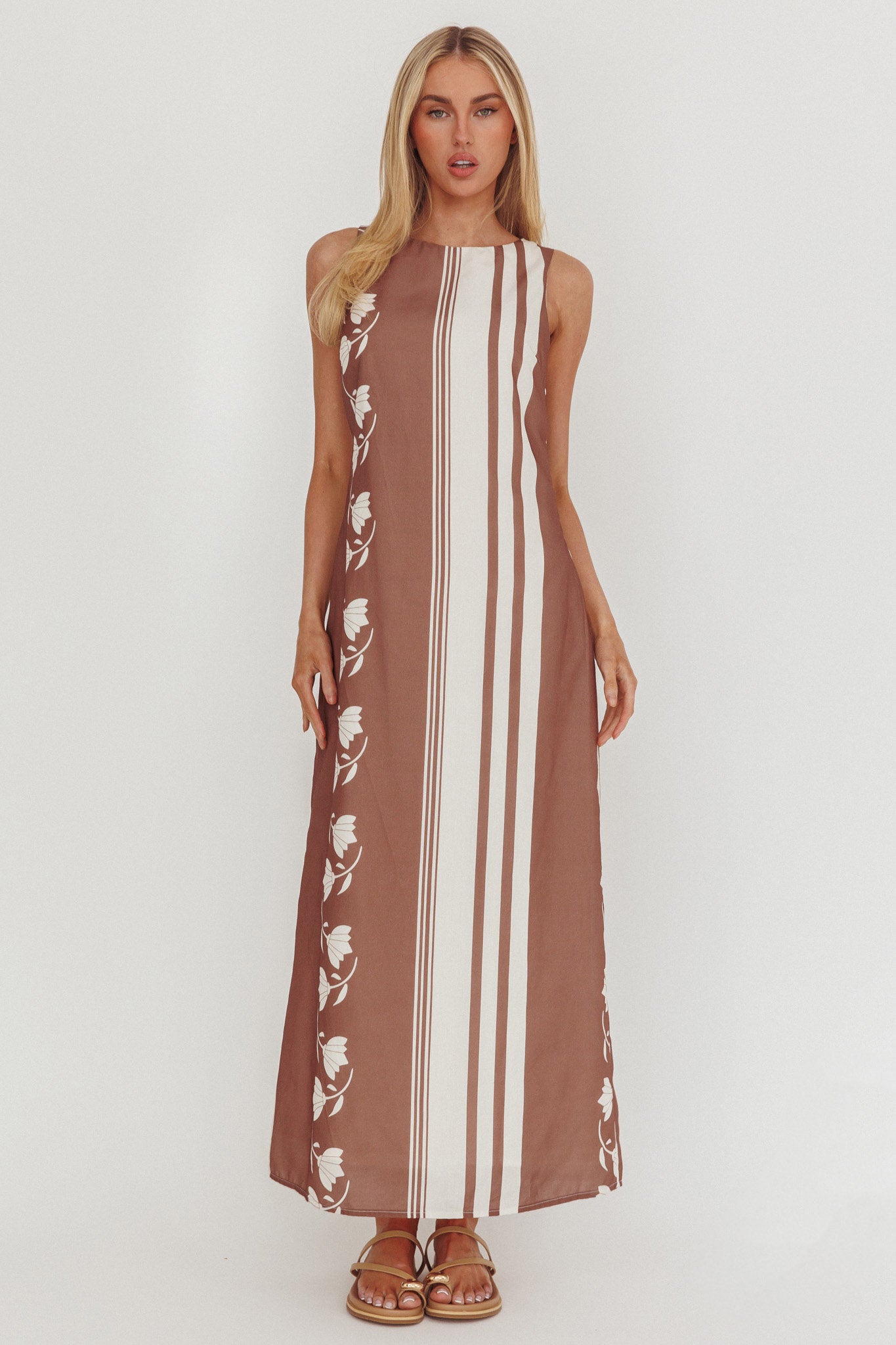Dayla Sleeveless Waist Tie Maxi Dress Palma by Selfie Leslie Australia