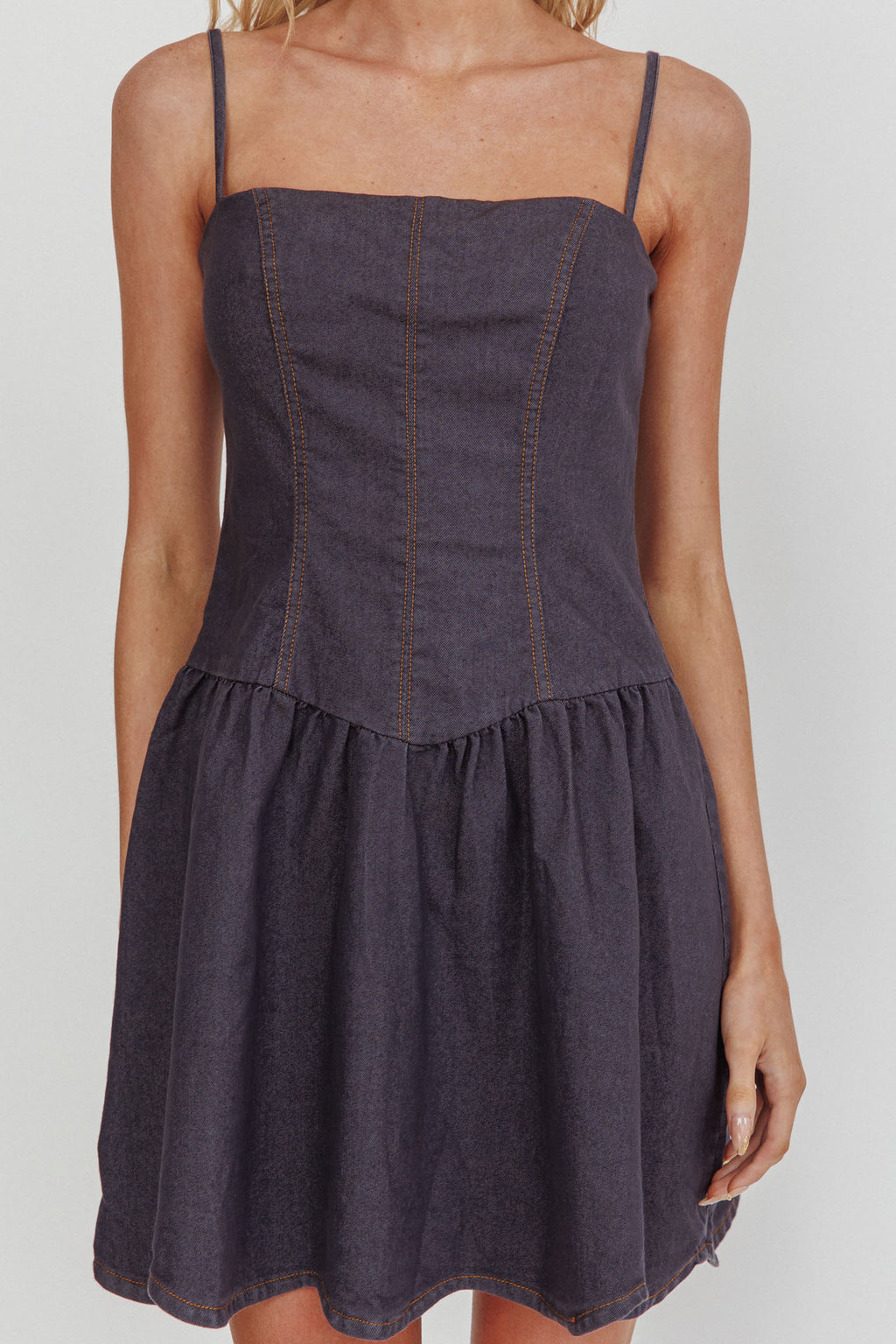 Jorena A-Line Mini Dress Graphite by Selfie Leslie Australia