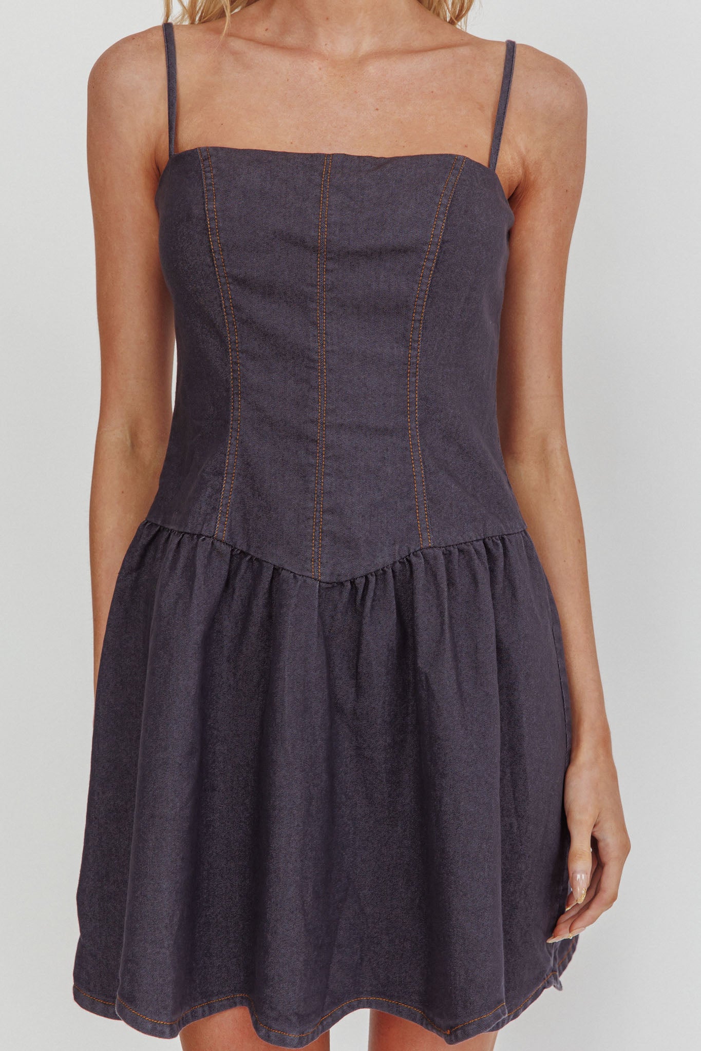 Jorena A-Line Mini Dress Graphite by Selfie Leslie Australia