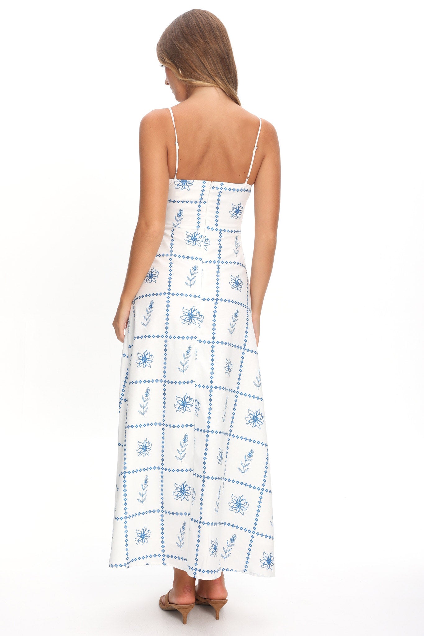 Naysha Cami Strap Maxi Dress Floral White by Selfie Leslie Australia