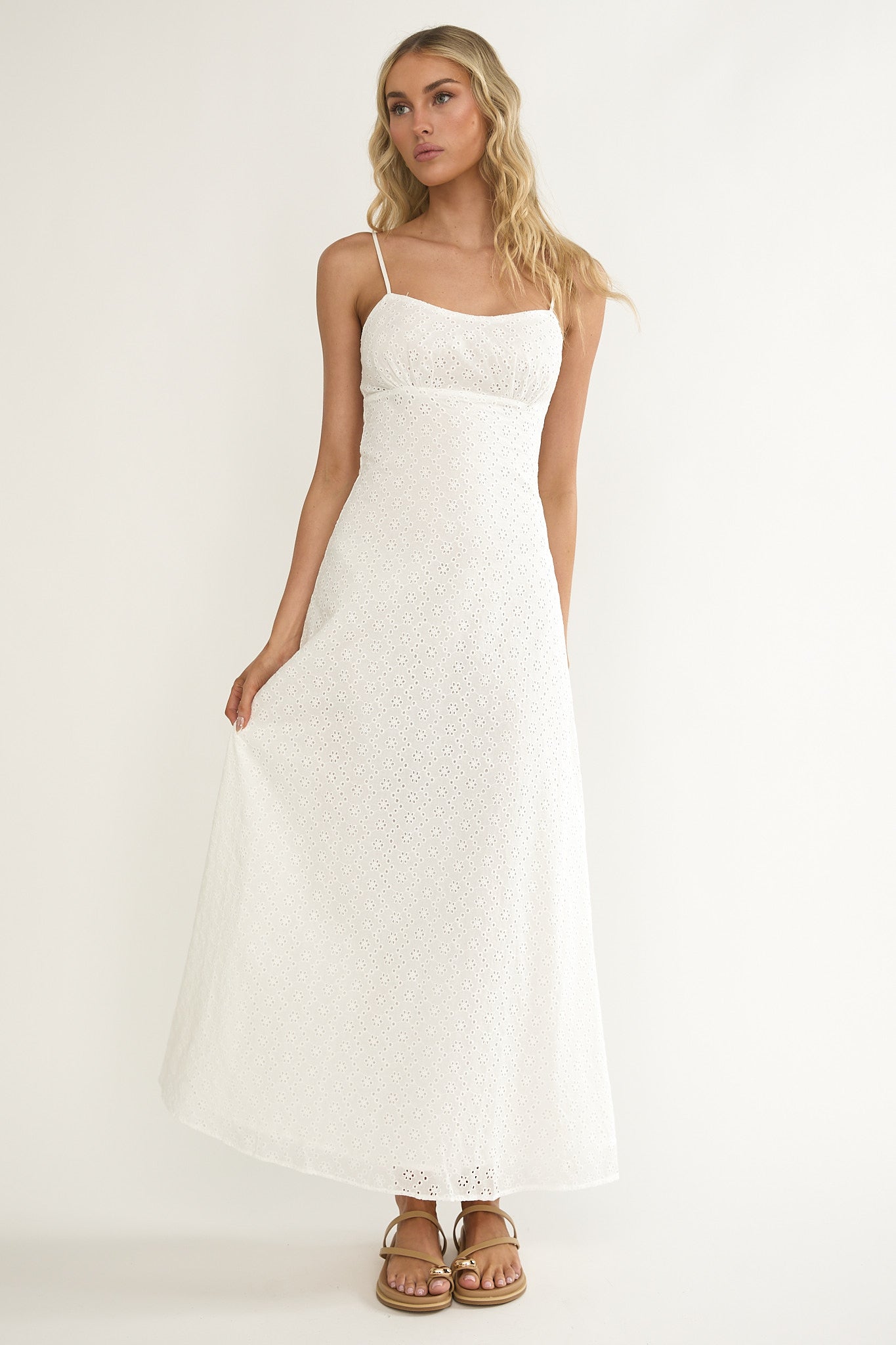 Naysha Eyelet Embroidery Maxi Dress by Selfie Leslie Australia