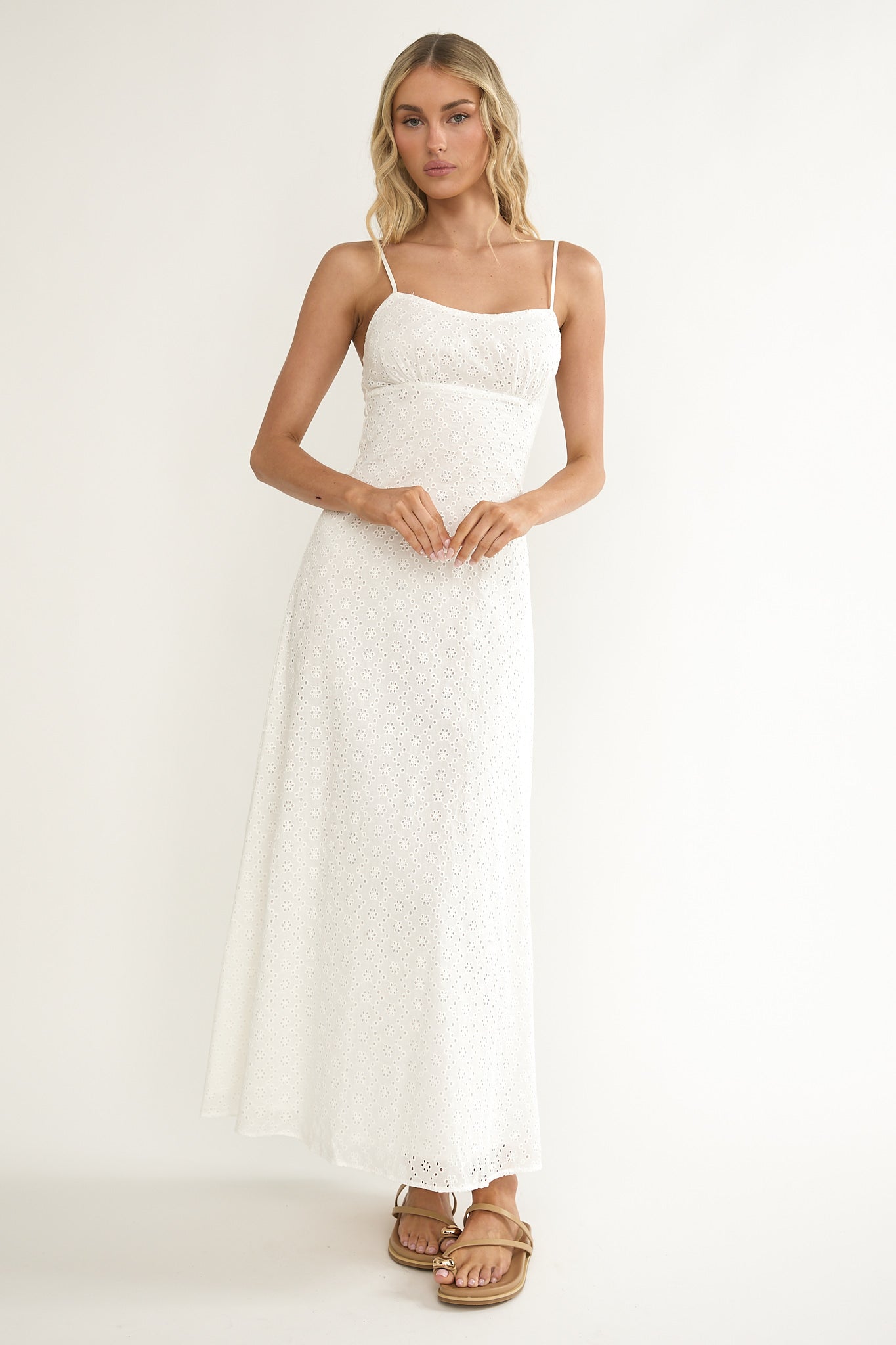 Naysha Eyelet Embroidery Maxi Dress by Selfie Leslie Australia