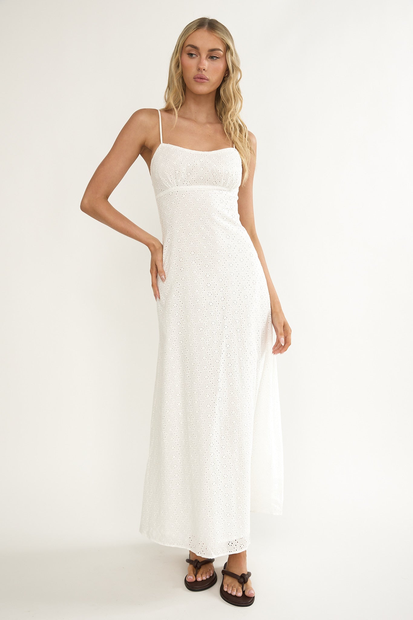 Naysha Eyelet Embroidery Maxi Dress by Selfie Leslie Australia