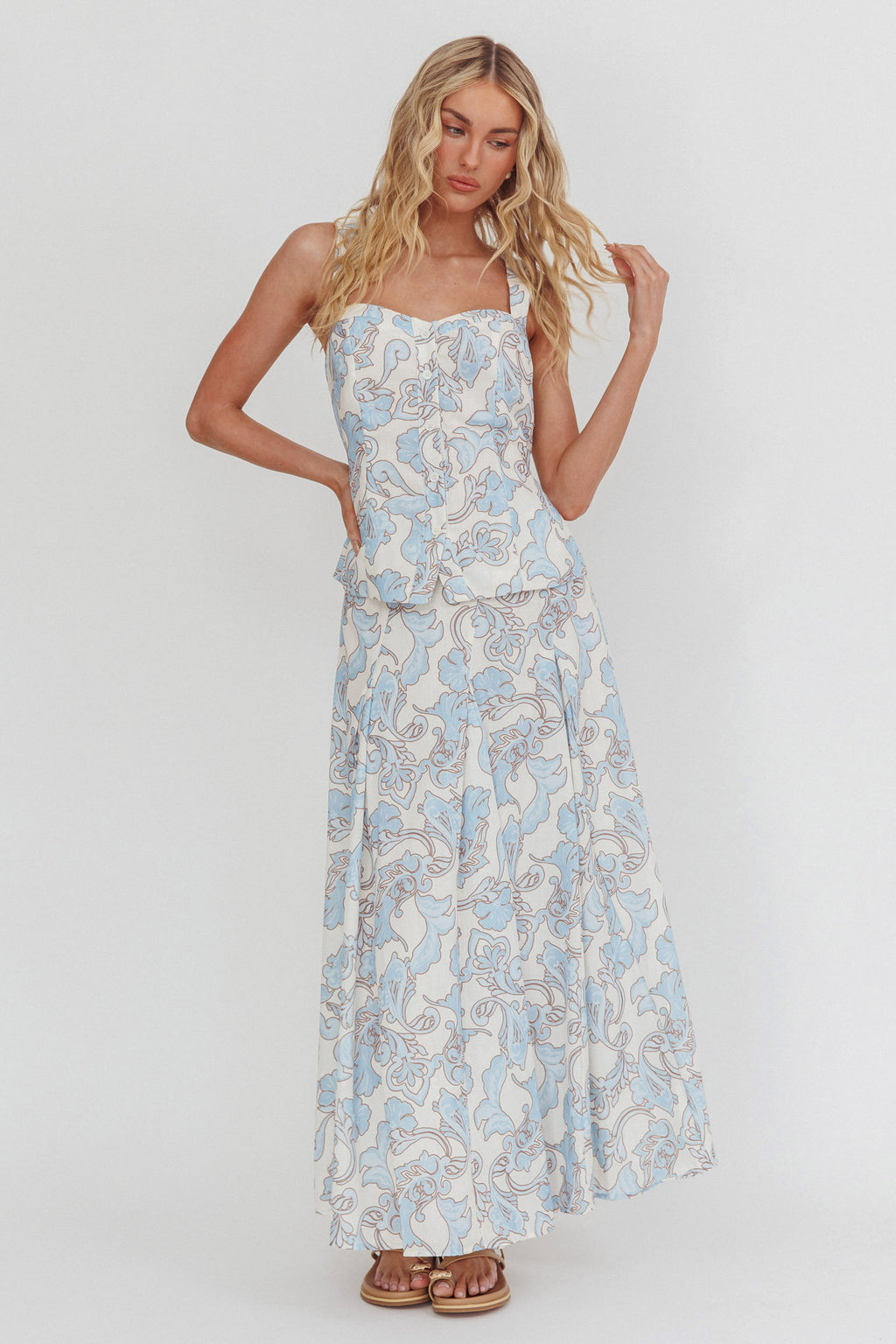 Morning Lights Godet Maxi Skirt Paisley by Selfie Leslie Australia