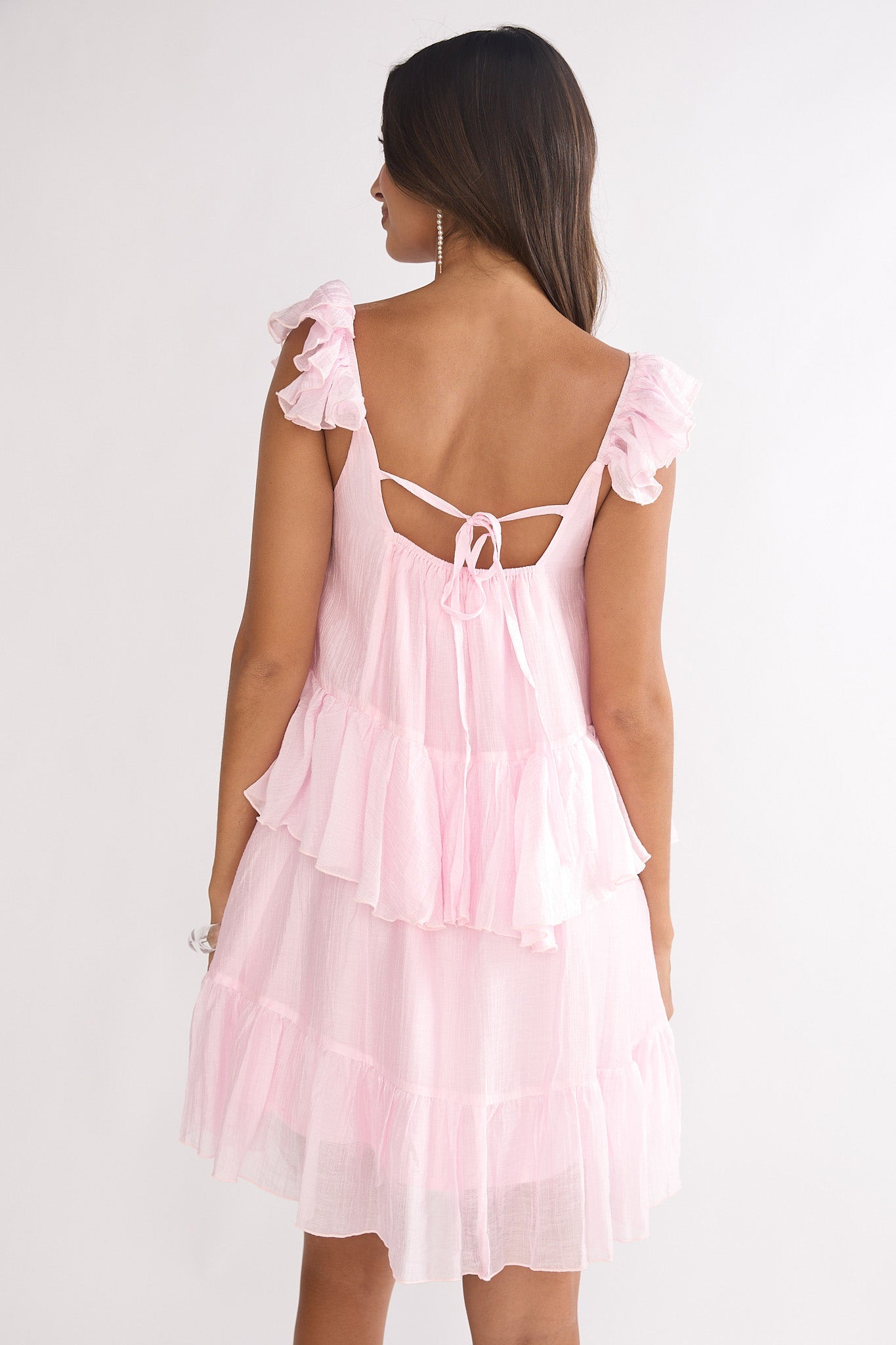 Loving Life Frill Trim Mini Dress Pink by Selfie Leslie Australia