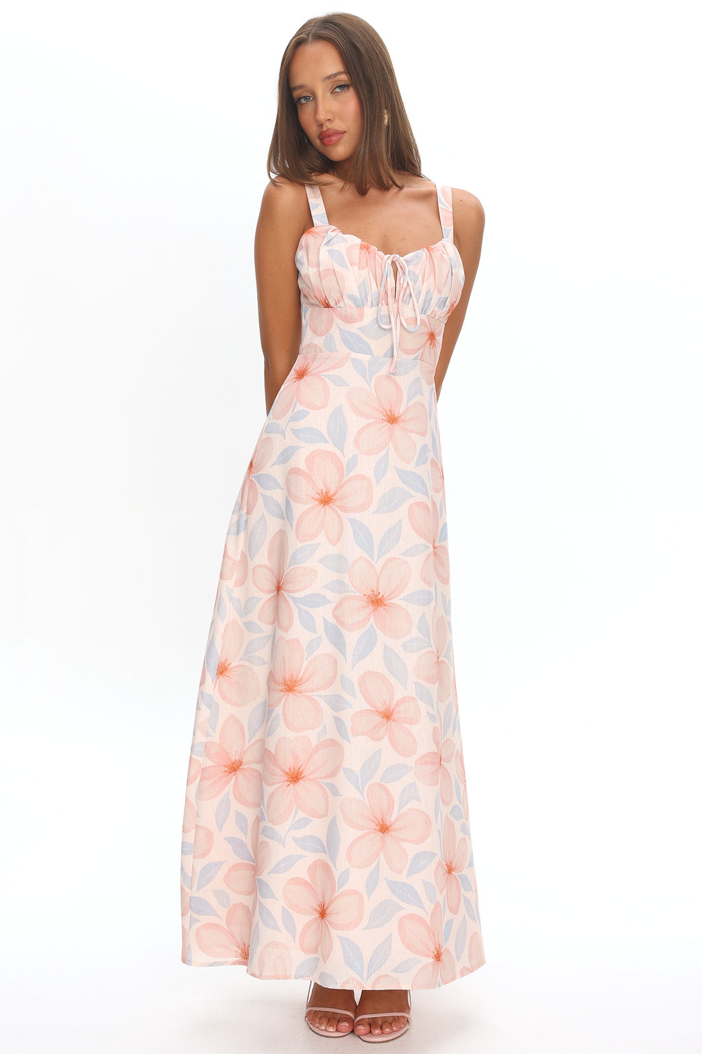 Arabella Tied Bust Maxi Dress Floral by Selfie Leslie Australia