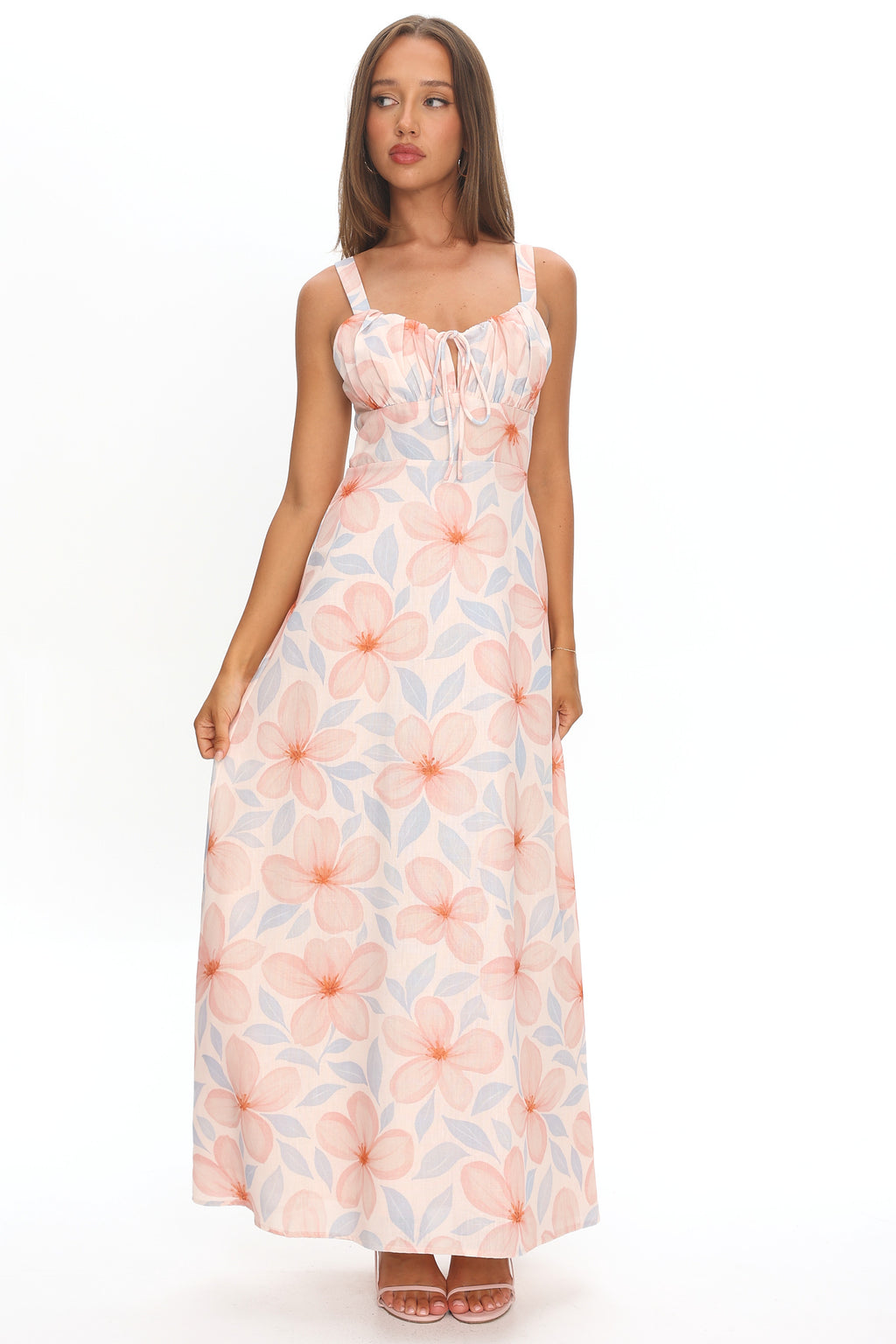 Arabella Tied Bust Maxi Dress Floral by Selfie Leslie Australia
