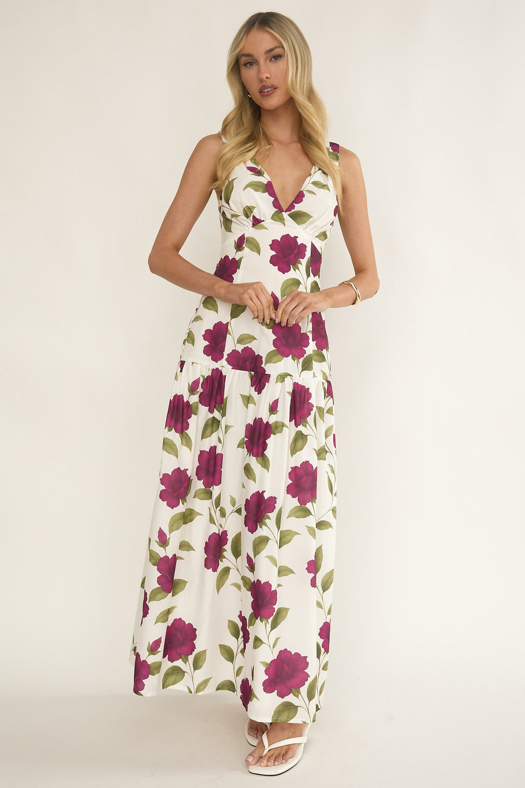 Begonia Drop Waist Maxi Dress Allegra Floral by Selfie Leslie Australia
