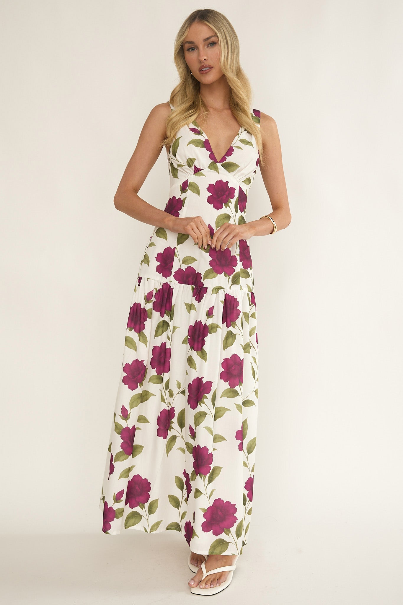 Begonia Drop Waist Maxi Dress Allegra Floral by Selfie Leslie Australia