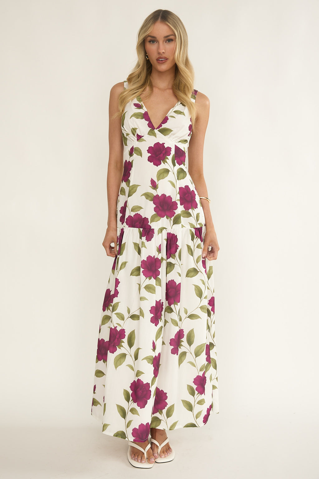 Begonia Drop Waist Maxi Dress Allegra Floral by Selfie Leslie Australia