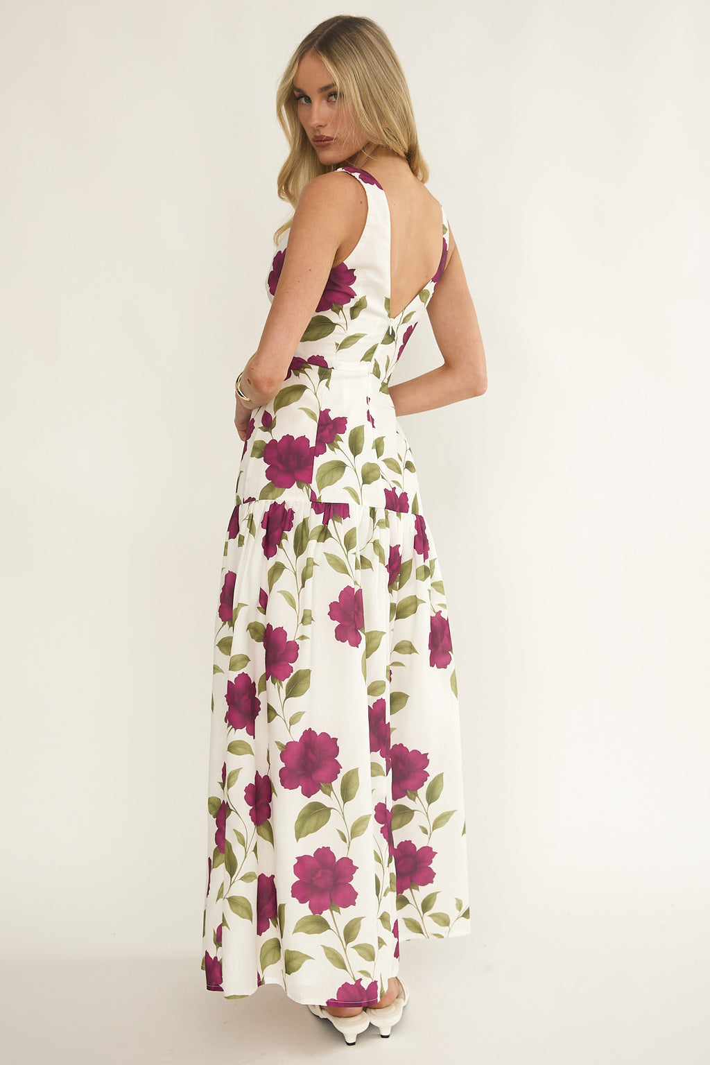 Begonia Drop Waist Maxi Dress Allegra Floral by Selfie Leslie Australia