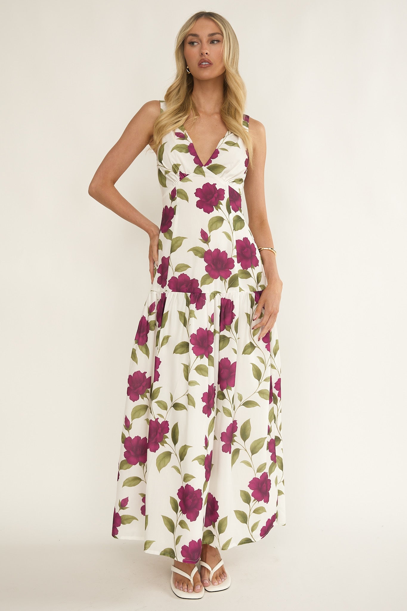 Begonia Drop Waist Maxi Dress Allegra Floral by Selfie Leslie Australia