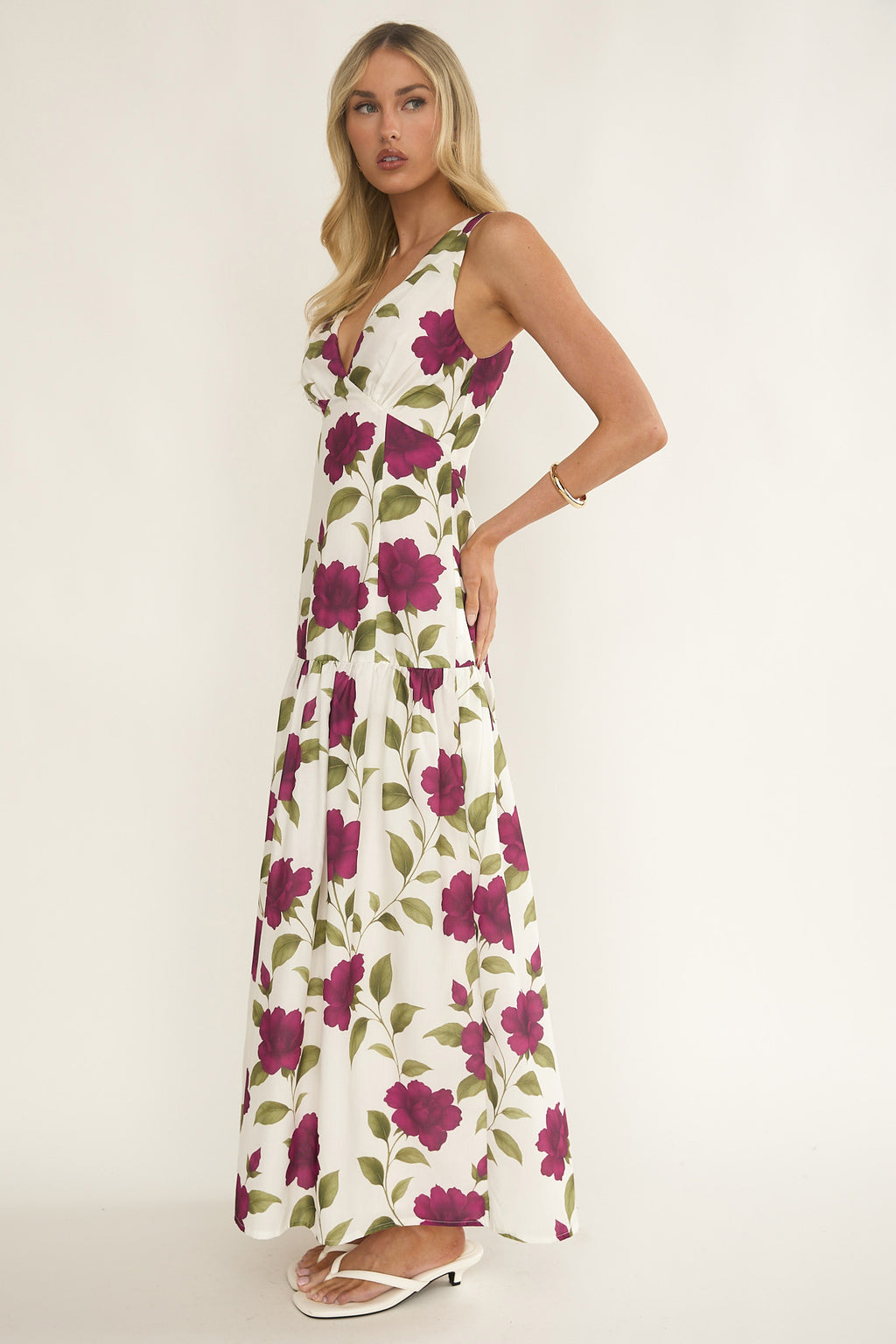Begonia Drop Waist Maxi Dress Allegra Floral by Selfie Leslie Australia