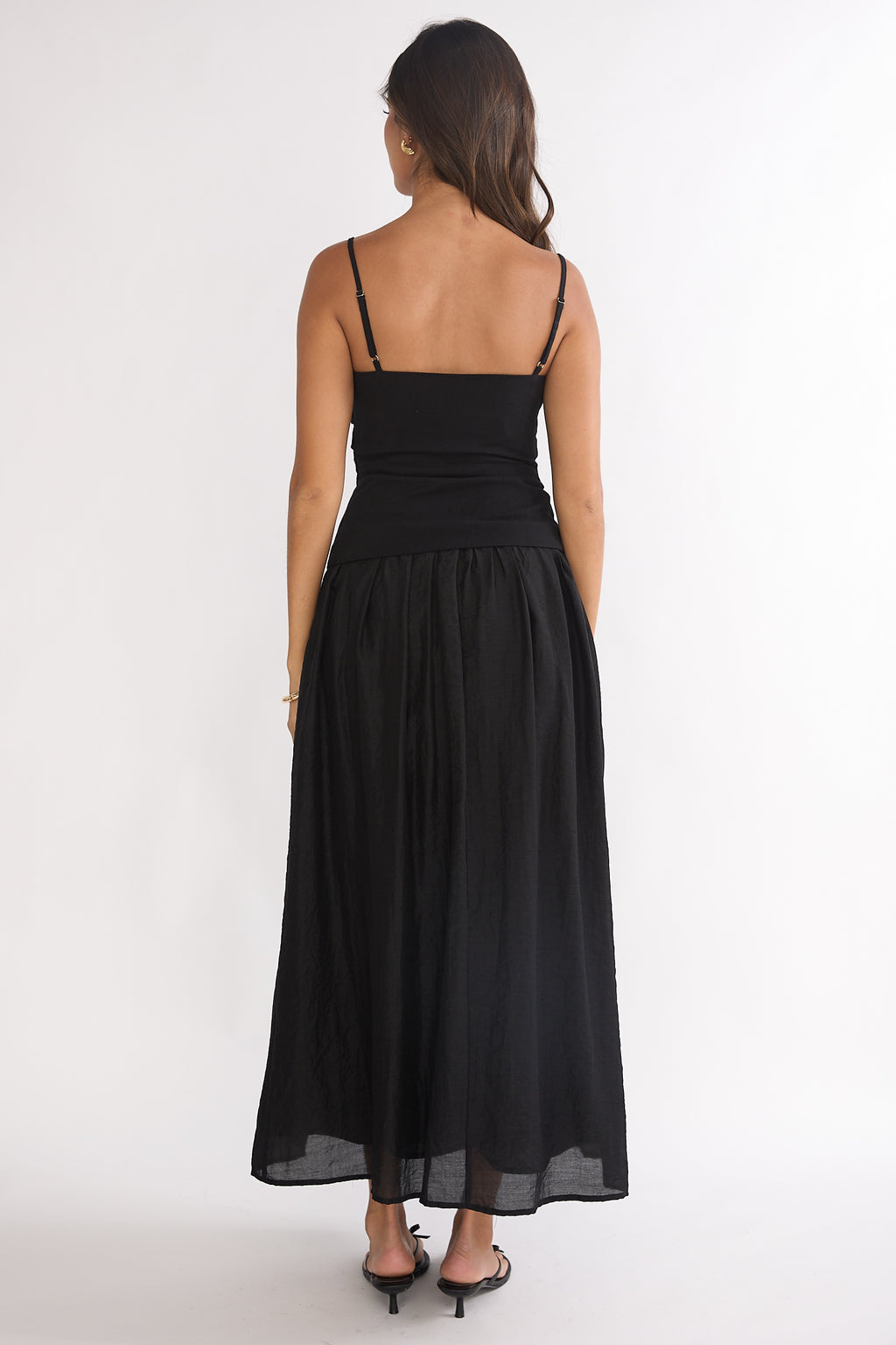 Tobi Square Neck A-Line Maxi Dress Black by Selfie Leslie Australia