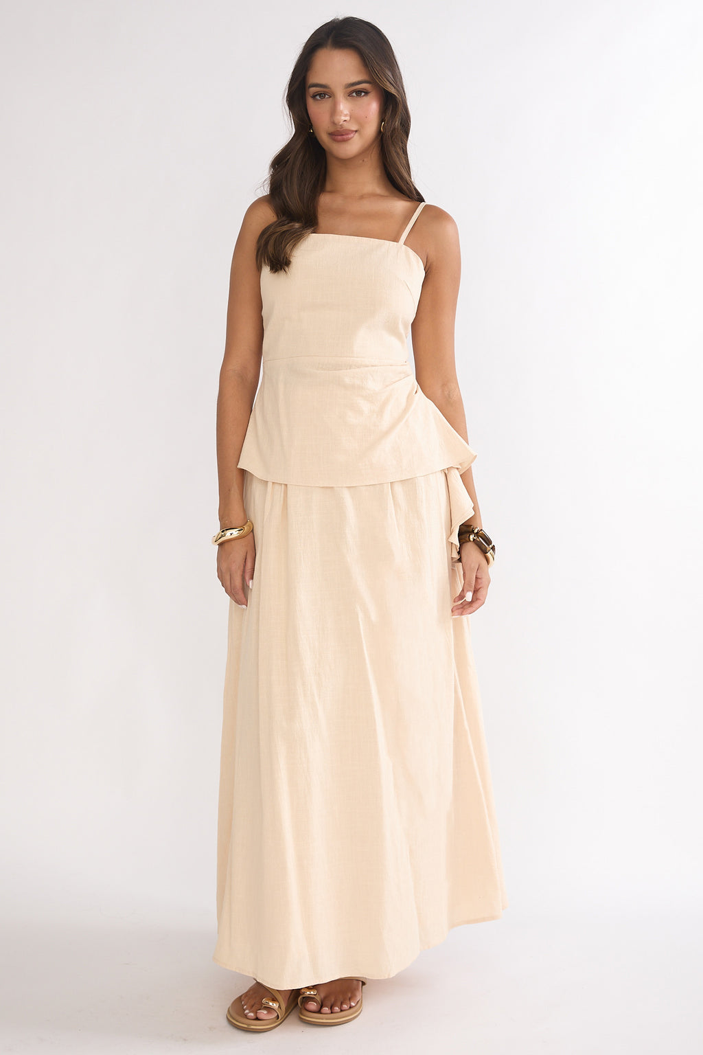 Riviera Romance Side Cascade Top Cream by Selfie Leslie Australia