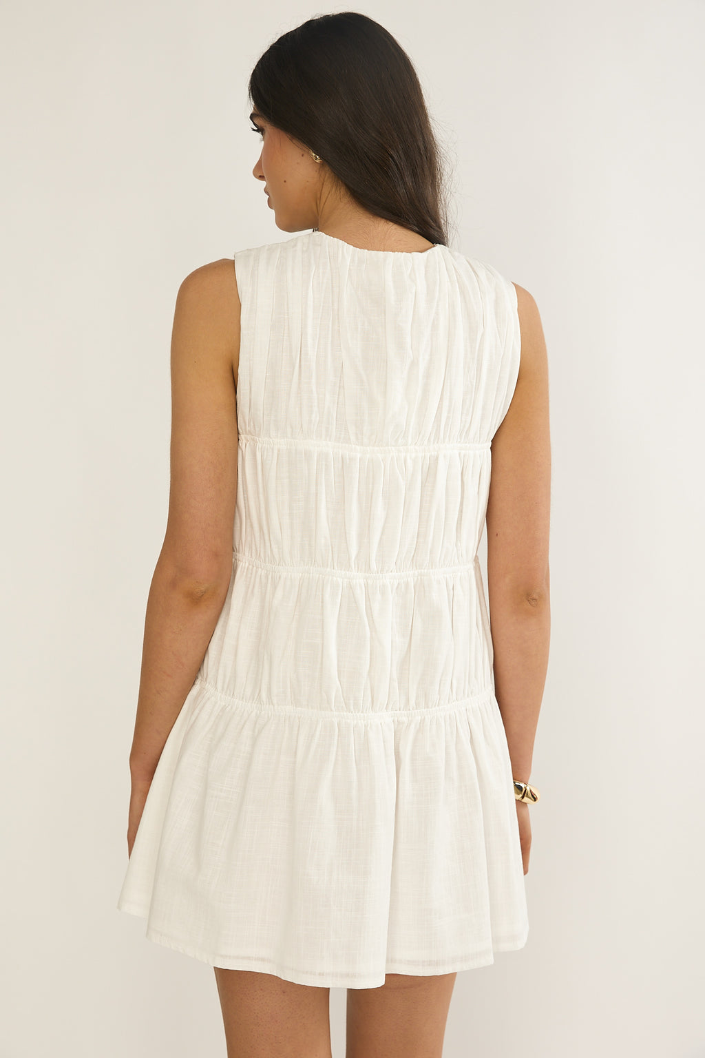 Antibes Tie Front Mini Dress White by Selfie Leslie Australia