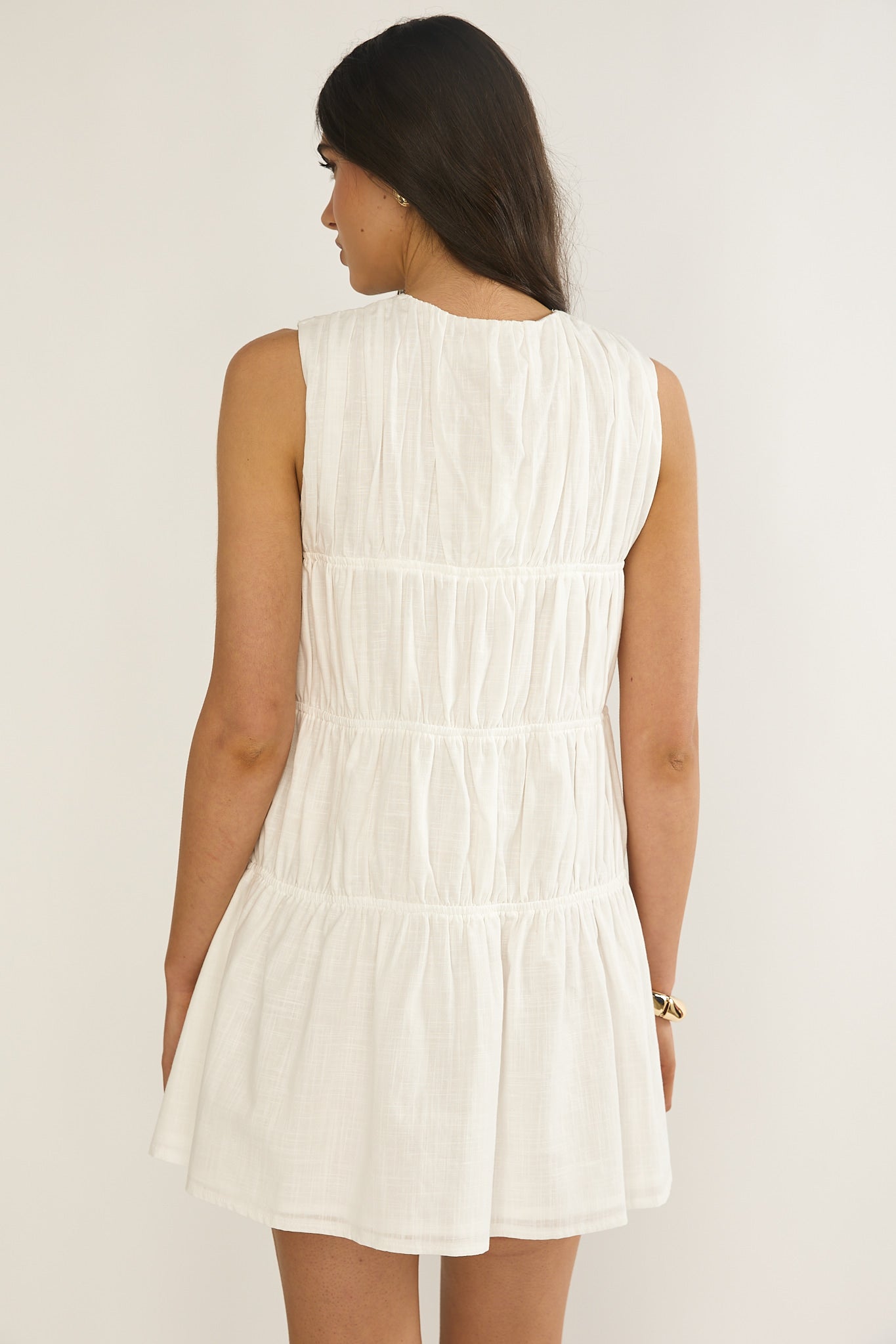 Antibes Tie Front Mini Dress White by Selfie Leslie Australia