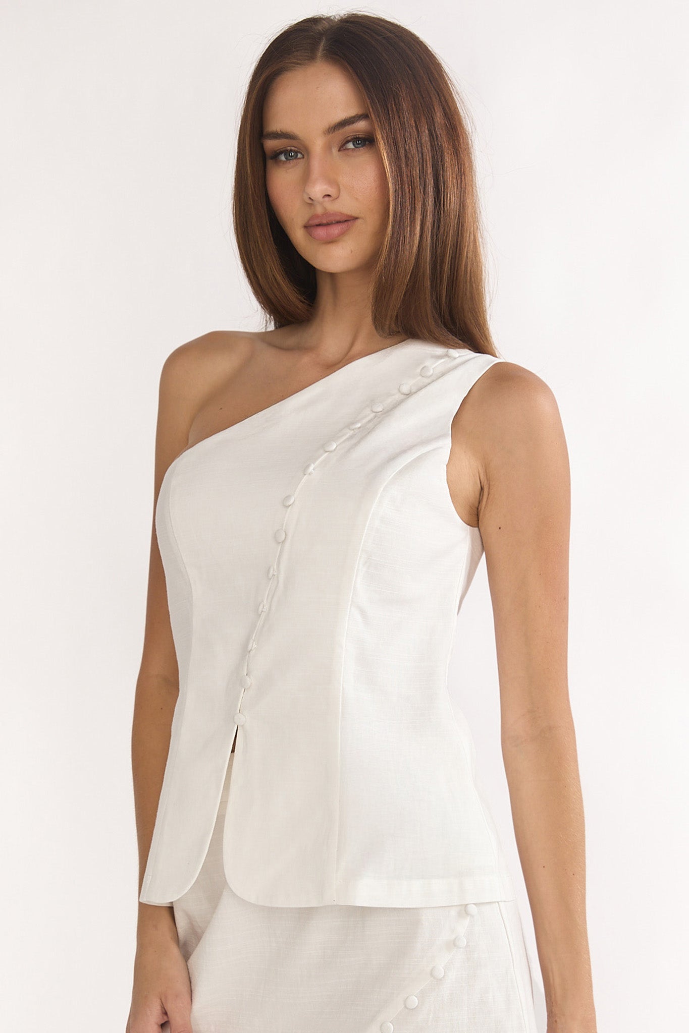 Alessora One Shoulder Top White by Selfie Leslie Australia