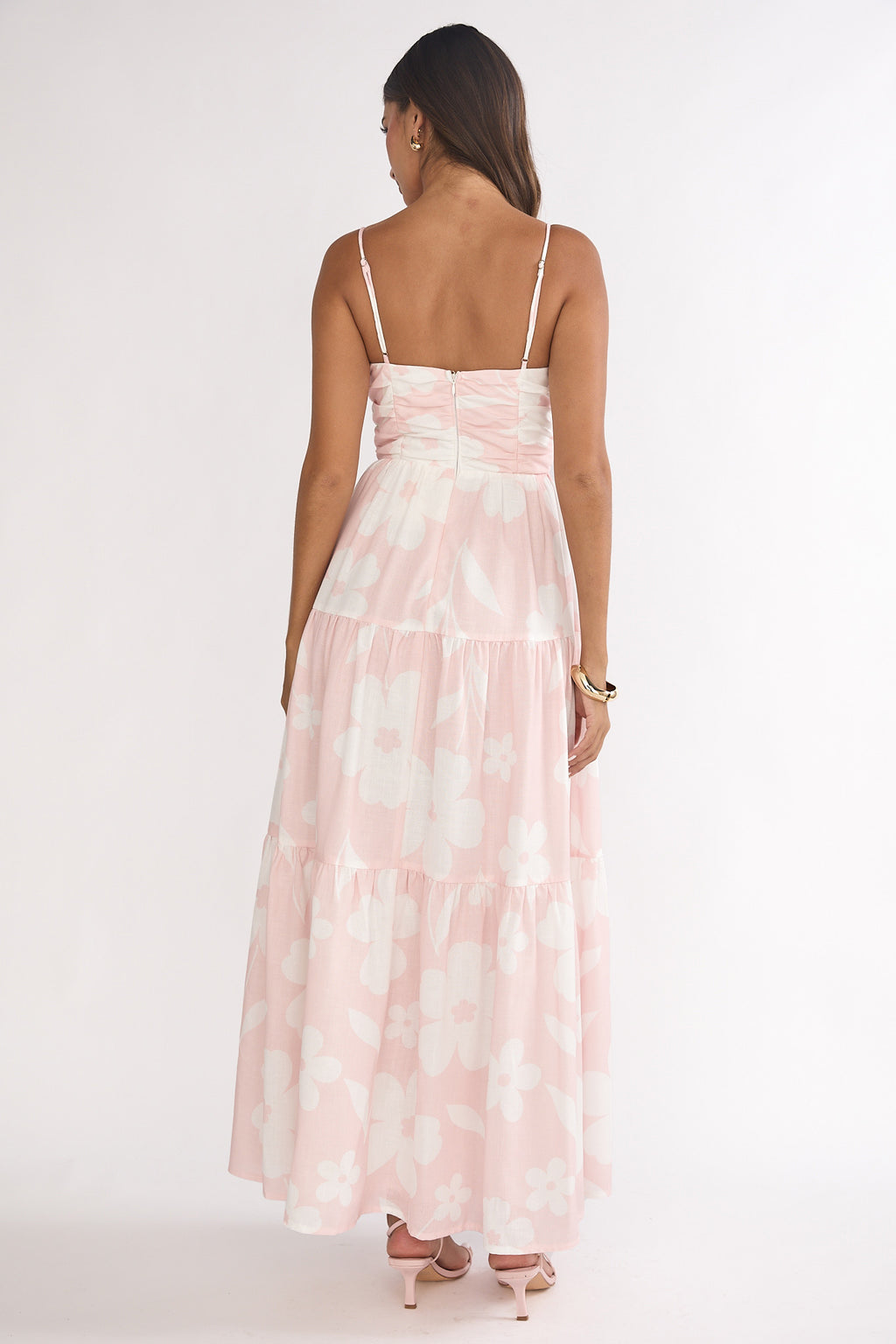 Darelle Tied Bodice Maxi Dress Floral Pink by Selfie Leslie Australia