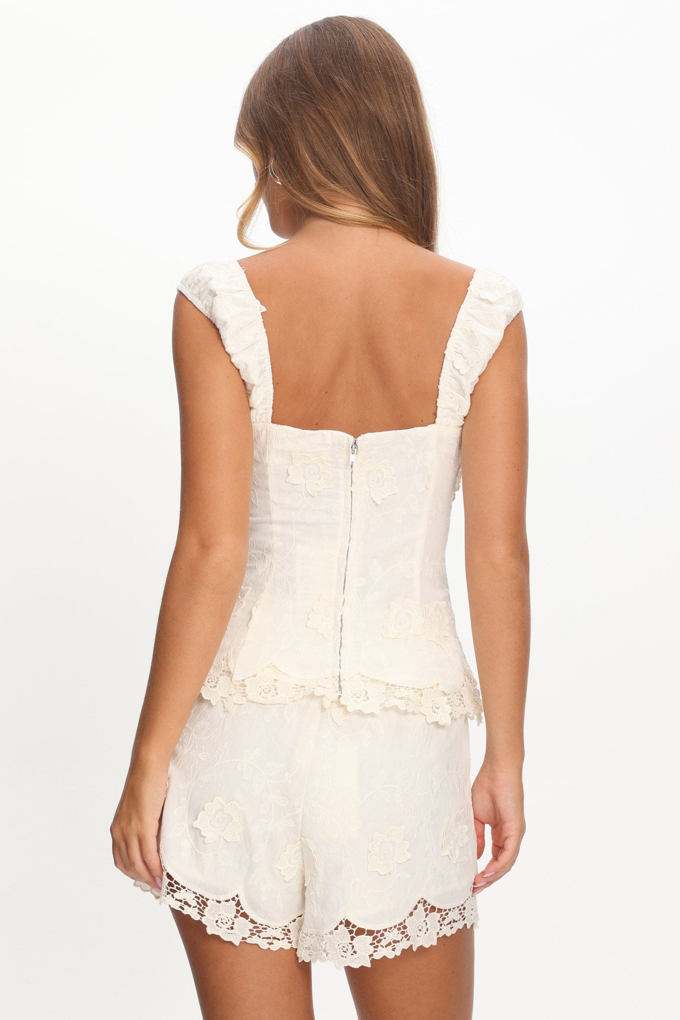 Tarelle Gathered Bust Top Cream by Selfie Leslie Australia